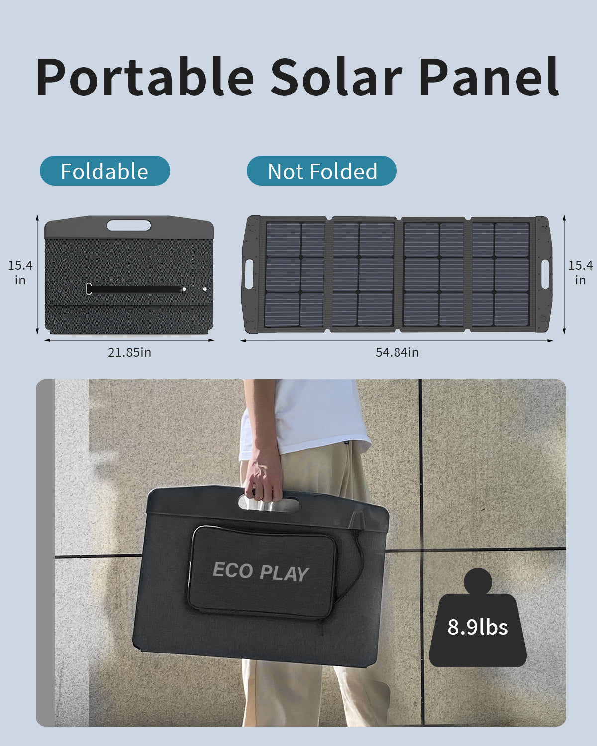 Solar Panel, Foldable Portable Solar Panel Battery Charger Kit with Adjustable Kickstand, Wire Storage Bag, MC4 Cable, IP67 Waterproof for Portable Power Station Camping Tent Home Off-Grid RV (100W) - Mountain Lakes Mall