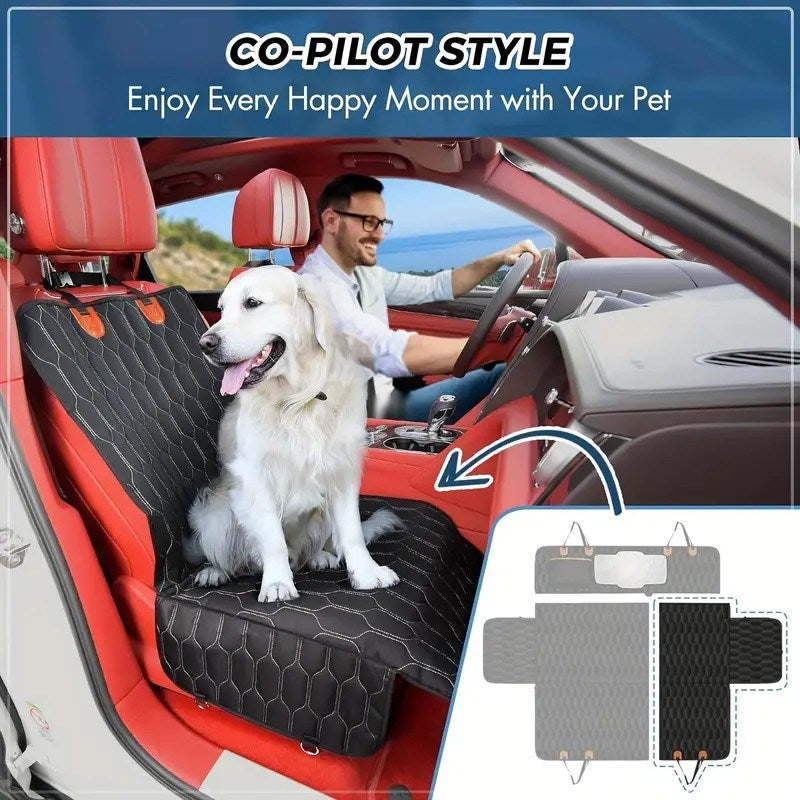 Dog rear seat cover, waterproof car seat protector with side wings, scratch resistant dog rear seat cover, durable anti slip dog hammock suitable for cars, trucks, and SUVs - Mountain Lakes Mall