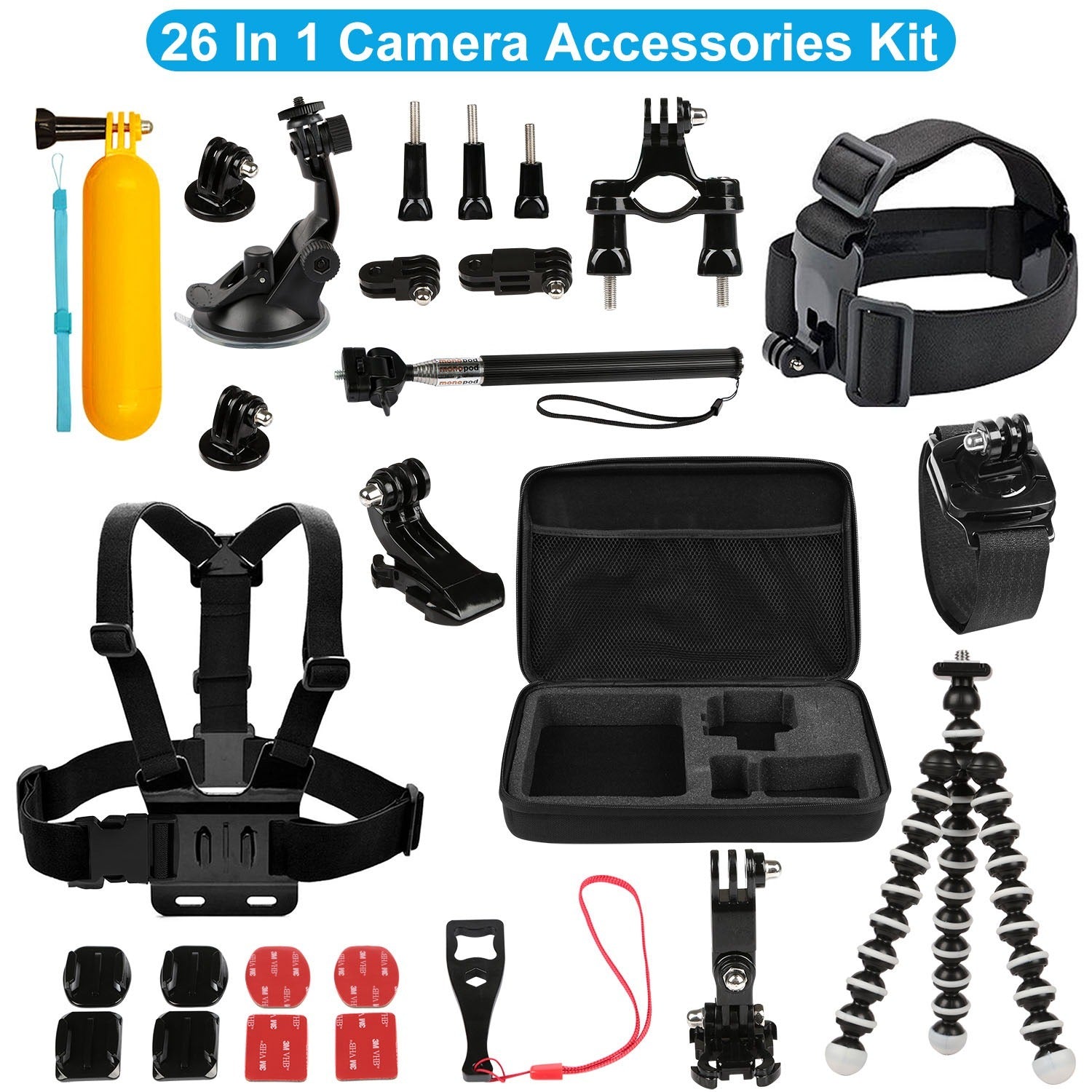 26 In 1 Camera Accessories Kit Fit For GoPro Hero 5/4/3+/3/2/1 Camera - Mountain Lakes Mall