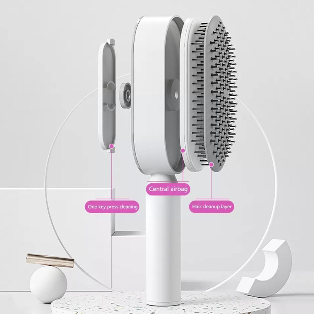 Self Cleaning Hair Brush For Women Massage Scalp Promote Blood Circulation Anti Hair Loss - Mountain Lakes Mall