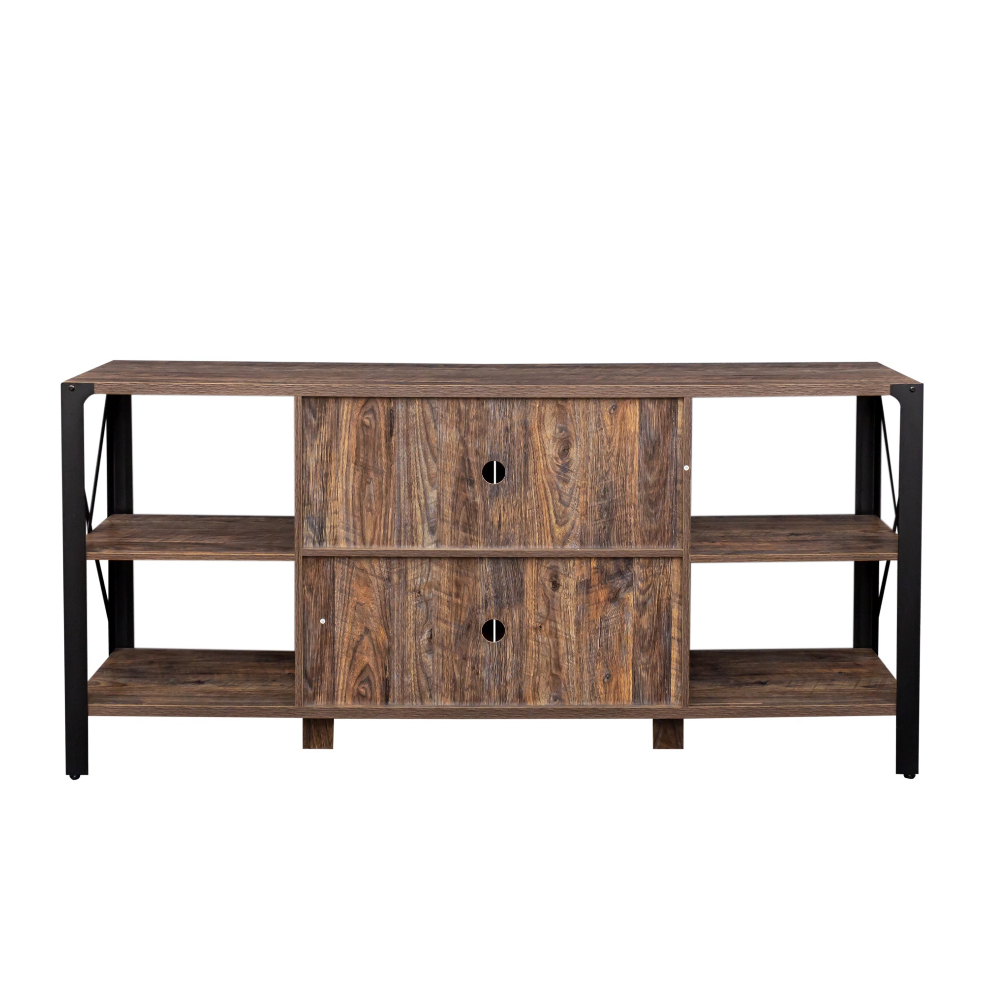 TV Stands for Living Room, Industrial TV Stand for Bedroom Furniture, Farmhouse TV Stand 80 Inch Television Stand , Modern Horizontal Wood and Metal Open Bookshelf - Mountain Lakes Mall