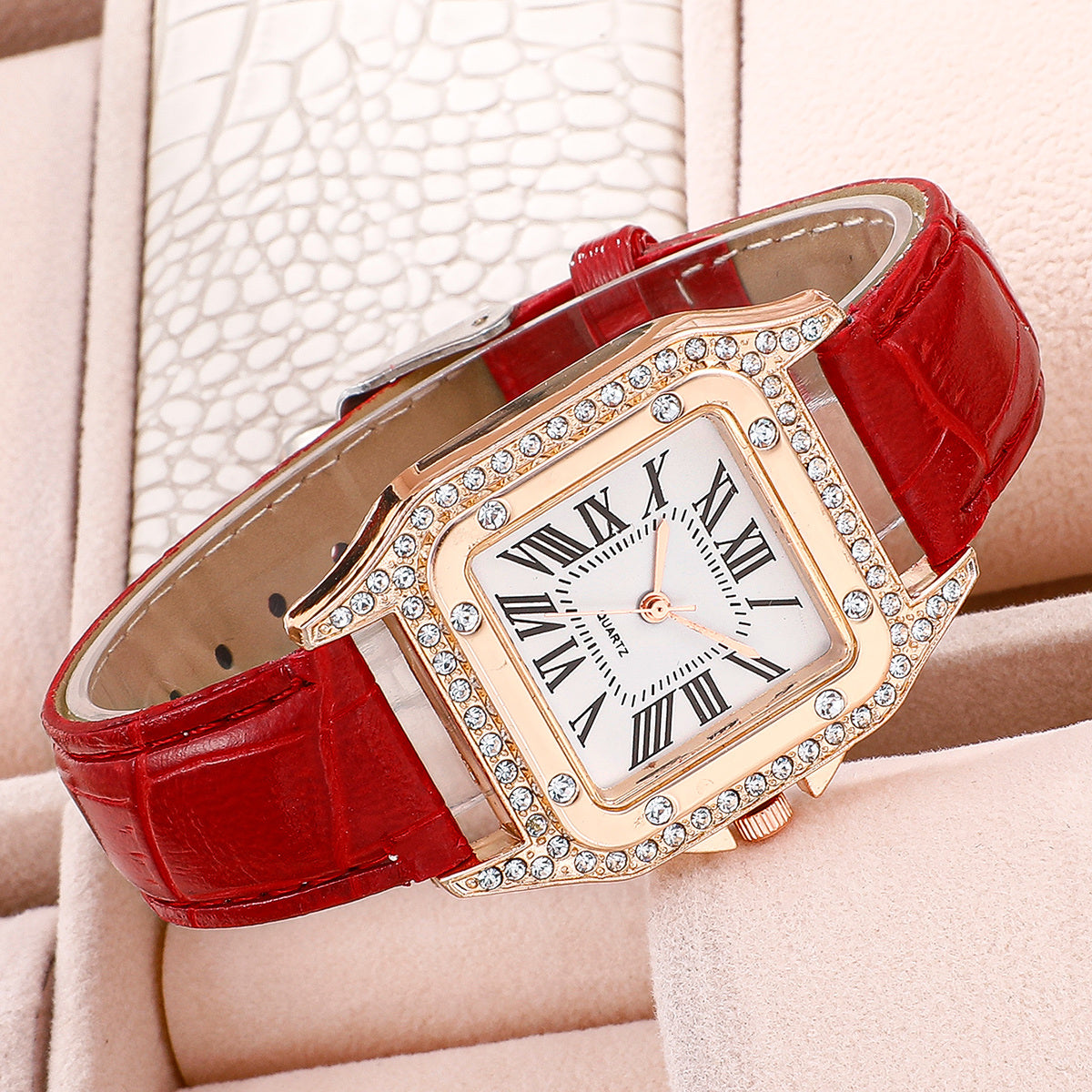 Women Diamond Watch Starry Square Dial Bracelet Watch - Mountain Lakes Mall