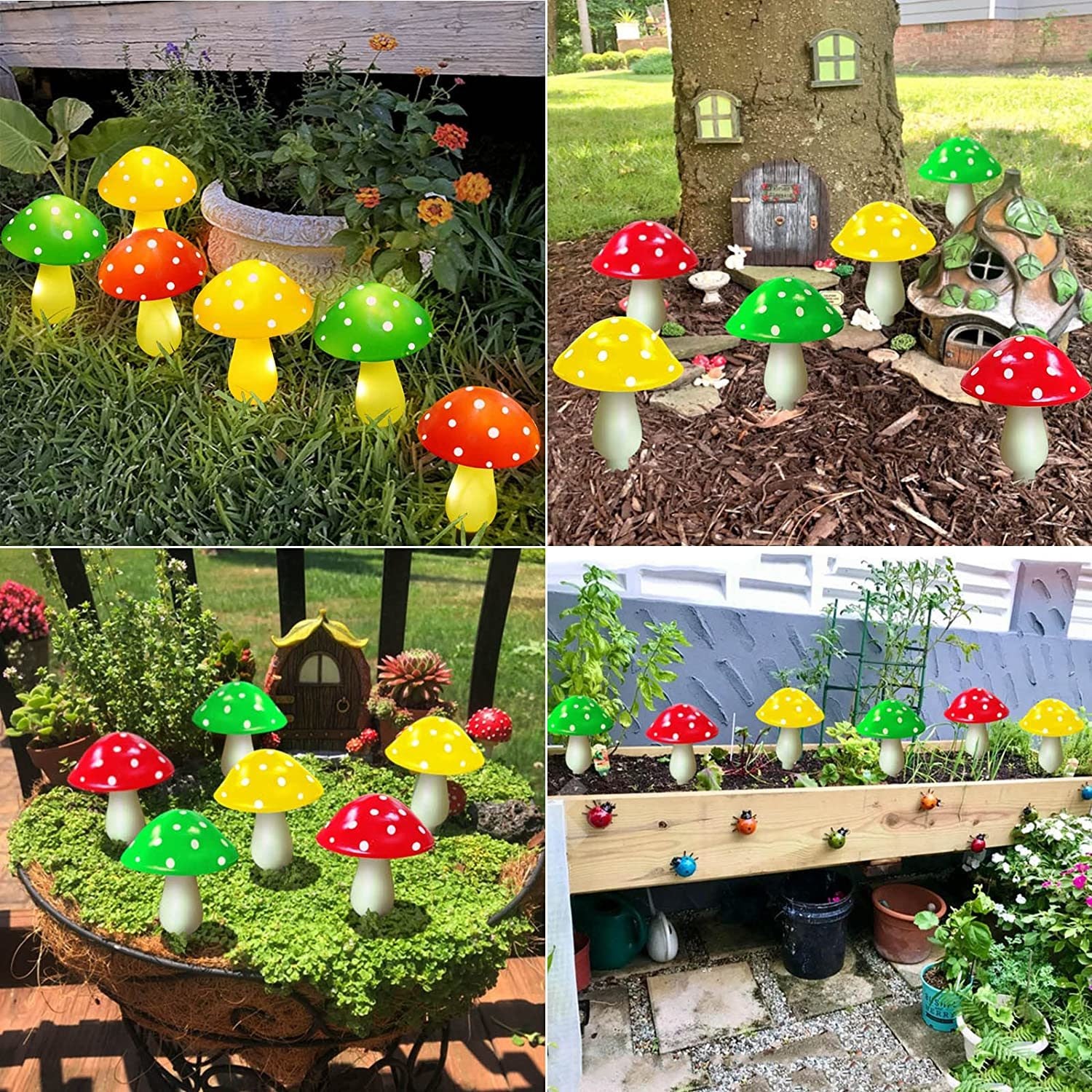 Solar Mushroom Light; Multi-Color Changing LED Outdoor Flowers Garden Courtyard Yard Patio Outside Christmas Holiday Decor; LED Lights - Mountain Lakes Mall