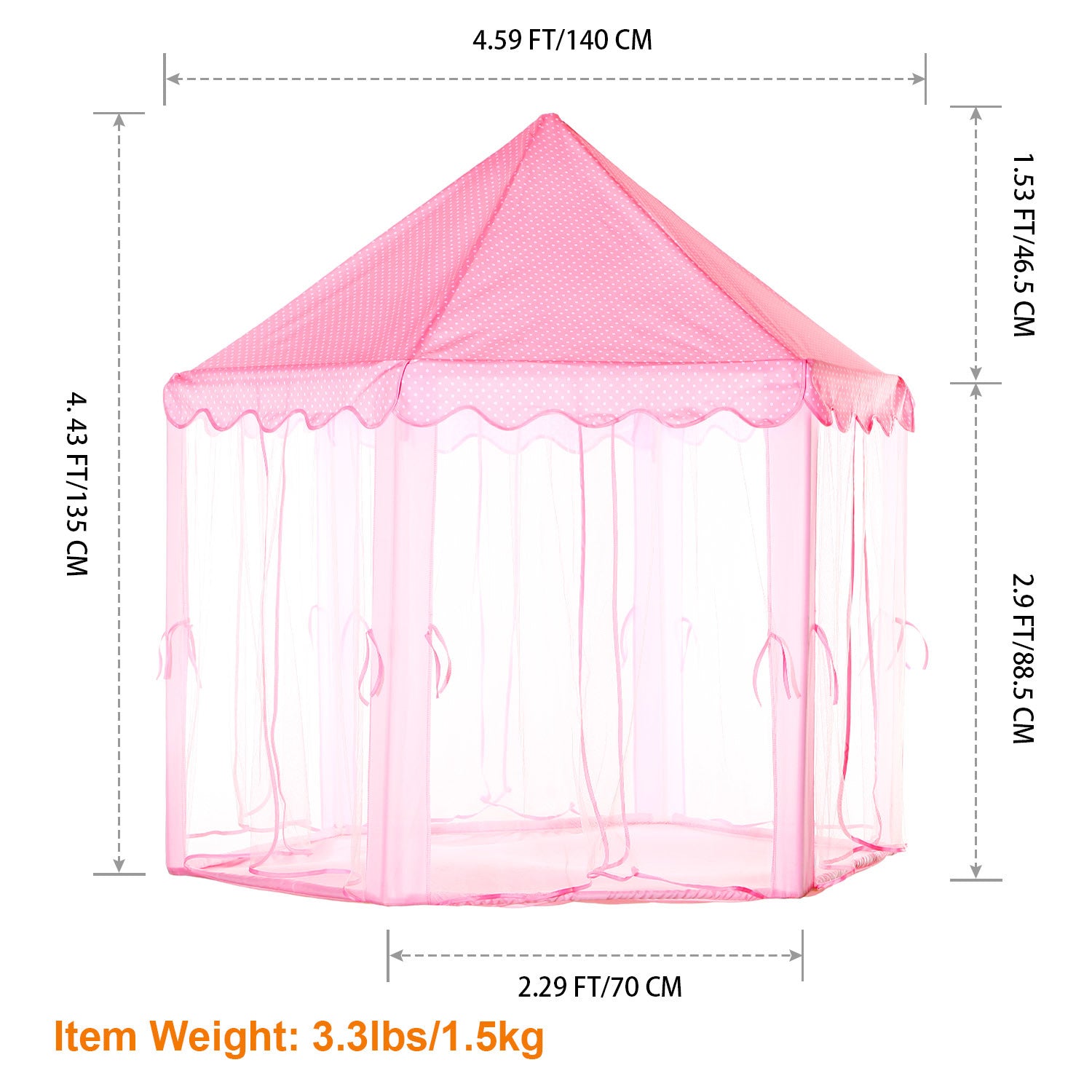 Kids Play Tents Princess for Girls Princess Castle Children Playhouse Indoor Outdoor Use - Mountain Lakes Mall