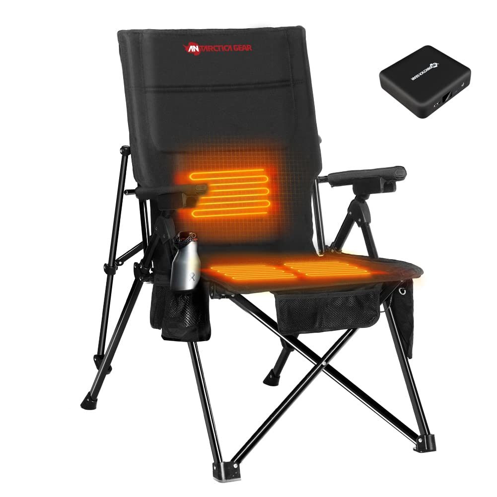 ANTARCTICA GEAR Heated Camping Chair with 12V 16000mAh Battery Pack, Heated Portable Chair - Mountain Lakes Mall