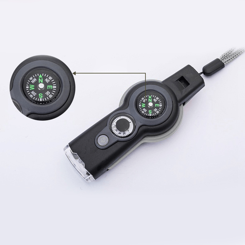 7 In 1 Military Survival Whistle; Multi-function Emergency Life Saving Tool - Mountain Lakes Mall