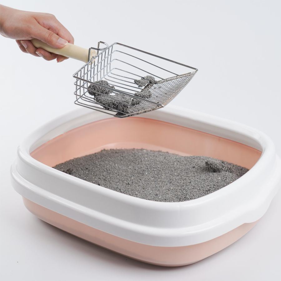 Cat metal litter scoops filter small feces Litter filters Oversized dog litter scoops can cope with different sizes of feces small and large holes The new design of litter scoops Wooden handles - Mountain Lakes Mall