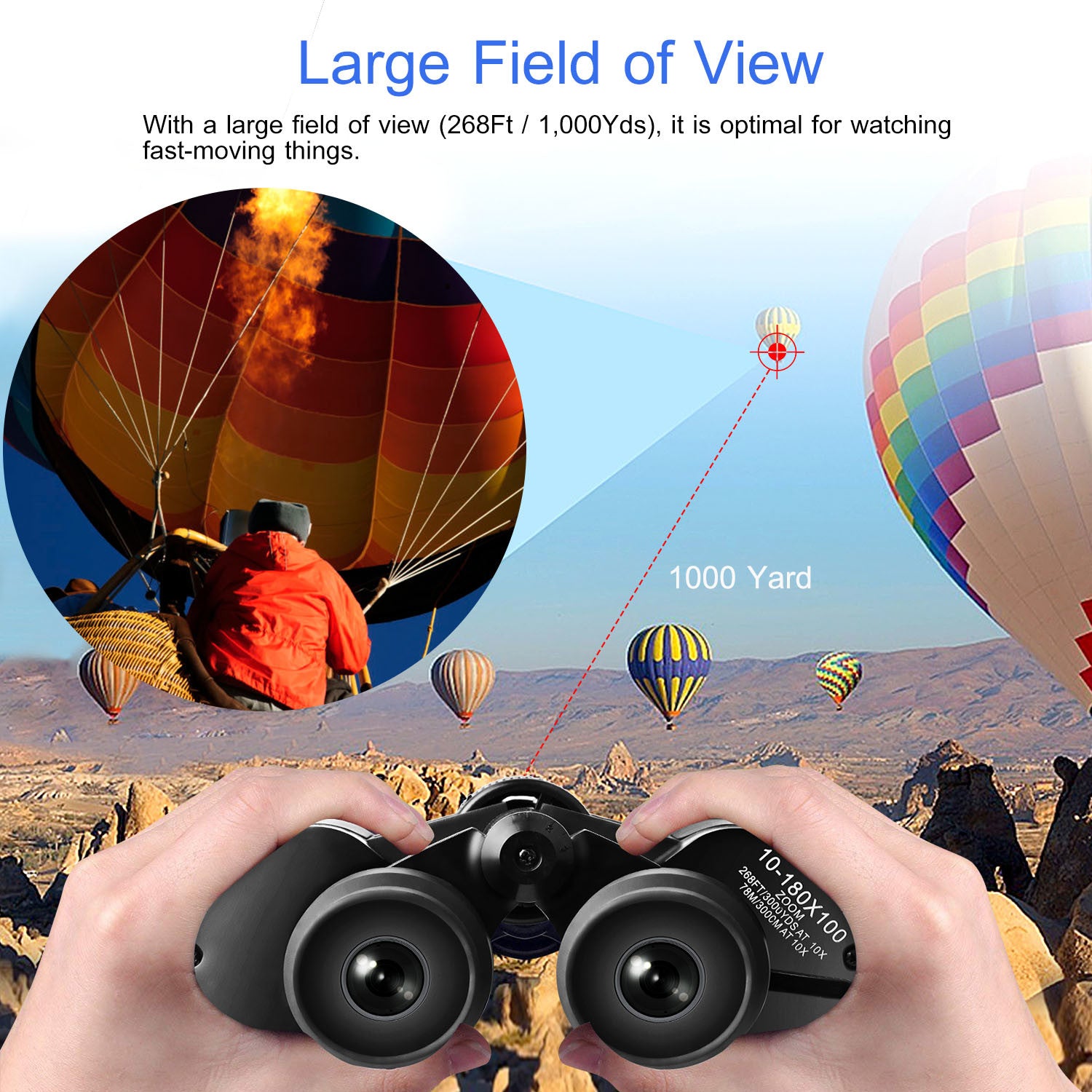 Portable Zoom Binoculars with FMC Lens Low Light Night Vision for Bird Watching Hunting Sports - Mountain Lakes Mall