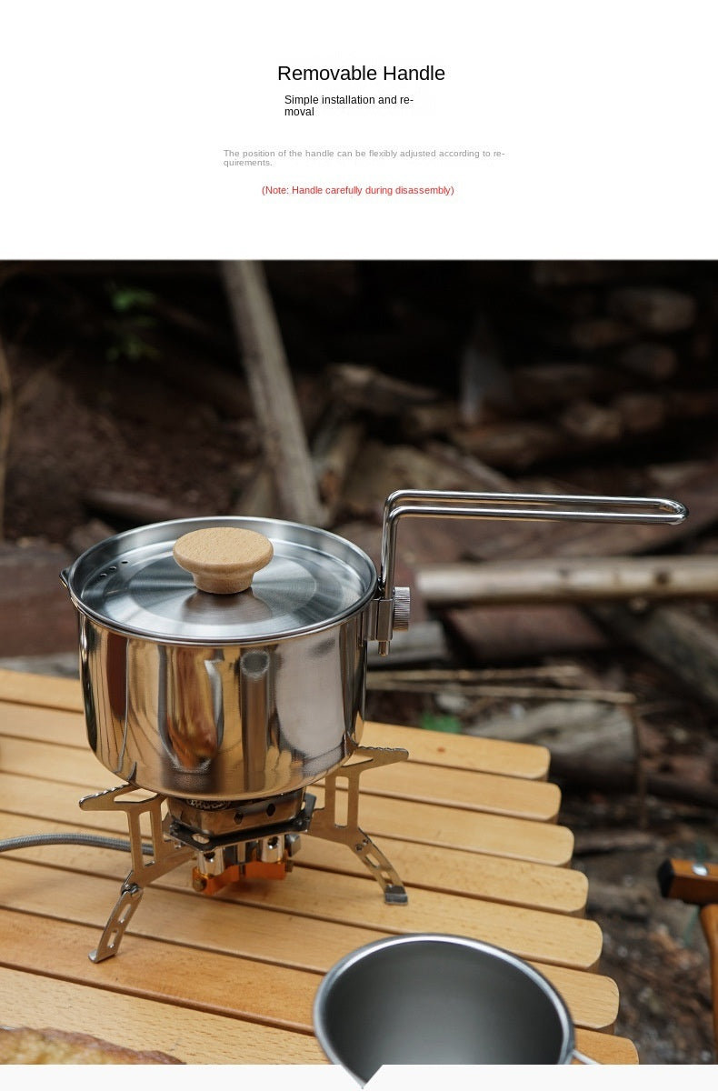 Outdoor multifunctional 304 stainless steel boiling kettle mountaineering portable coffee pot foldable fishing camping pot teapot - Mountain Lakes Mall