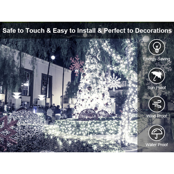 Christmas Lights Outdoor, 197 FT 580 LED Christmas Decorations Lights/Waterproof String Fairy Lights Plug in with 8 Modes and Timer Lights for Door/Yard/Party/Christmas Decor