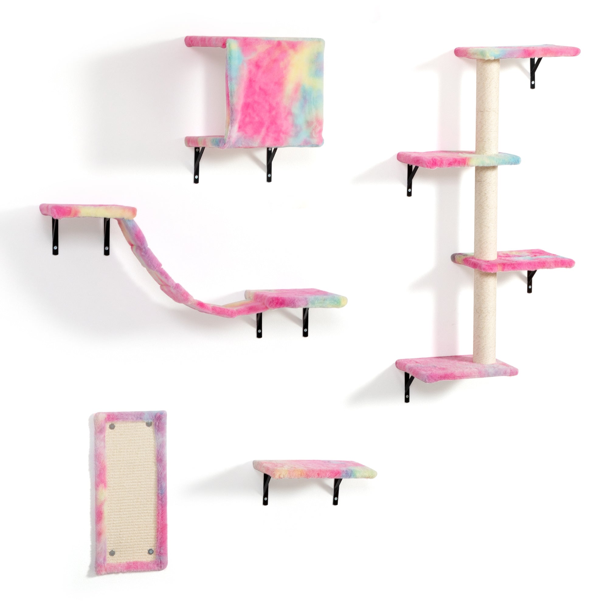 Wall-mounted Cat Tree, 5 Pcs Cat Tower for Kittens, Colorful - Mountain Lakes Mall