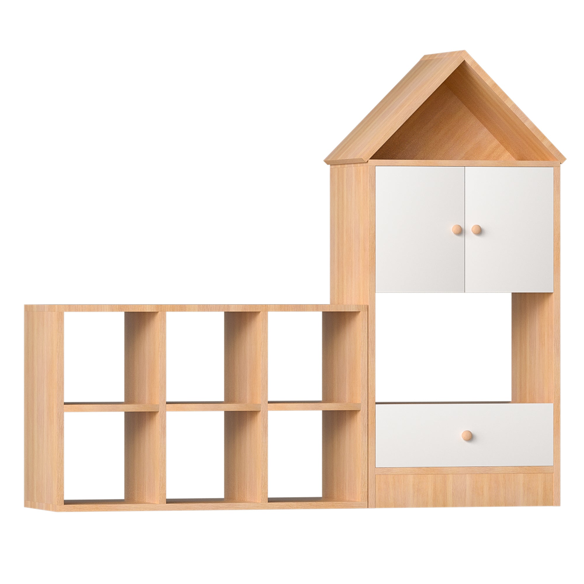 Versatile Children's Bookshelf with House-Shaped Design, Multi-Functional Storage for Books and Toys, Adjustable Placement, Durable Kids Organizer for Playroom or Bedroom Easy Assembly & Safe for Kid