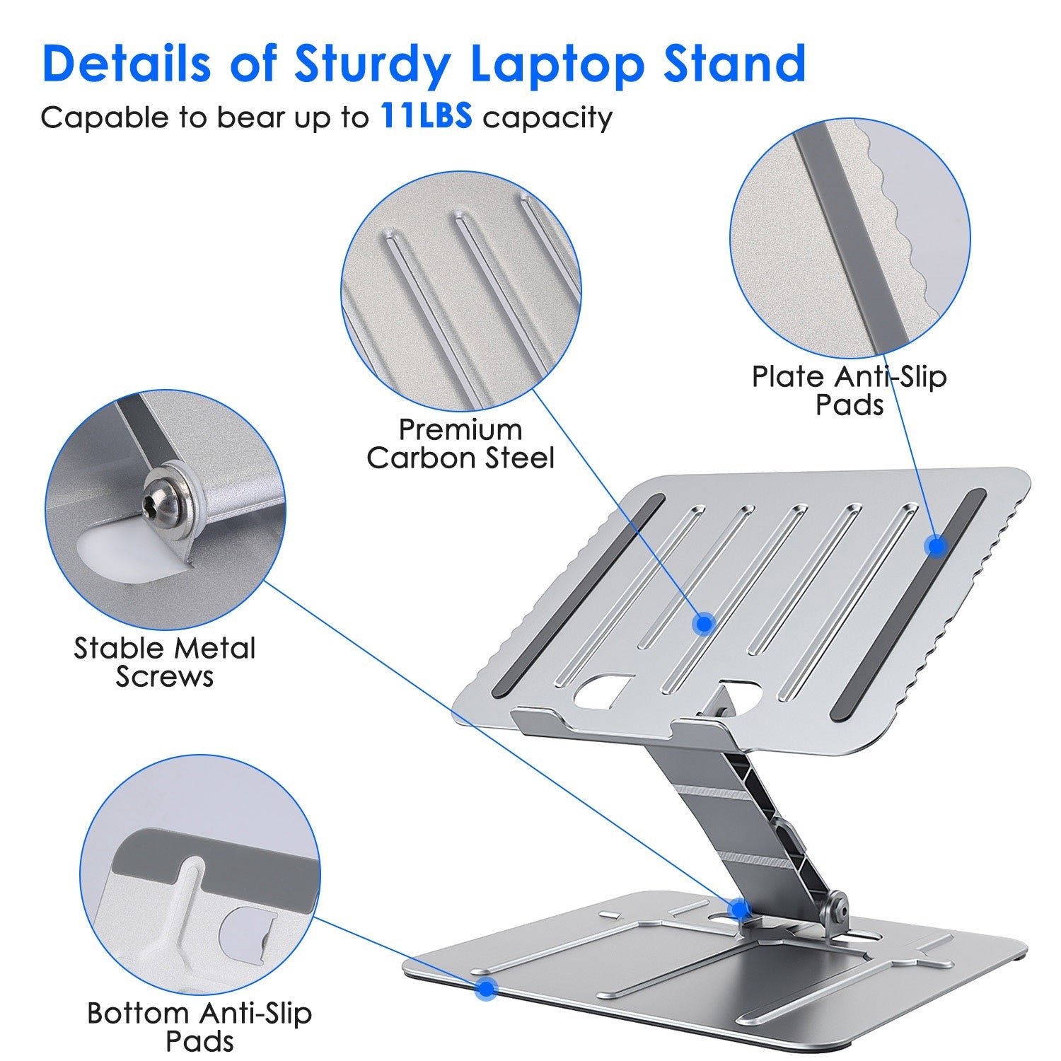 Laptop Stand Riser Stepless Angle Adjustable Ergonomic Notebook Holder - Mountain Lakes Mall