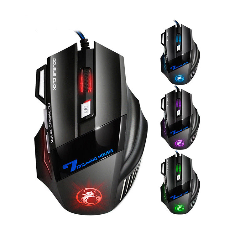 Computer Mouse Gamer Ergonomic Gaming Mouse USB Wired Game Mause 5500 DPI Silent Mice With LED Backlight 7 Button For PC Laptop - Mountain Lakes Mall