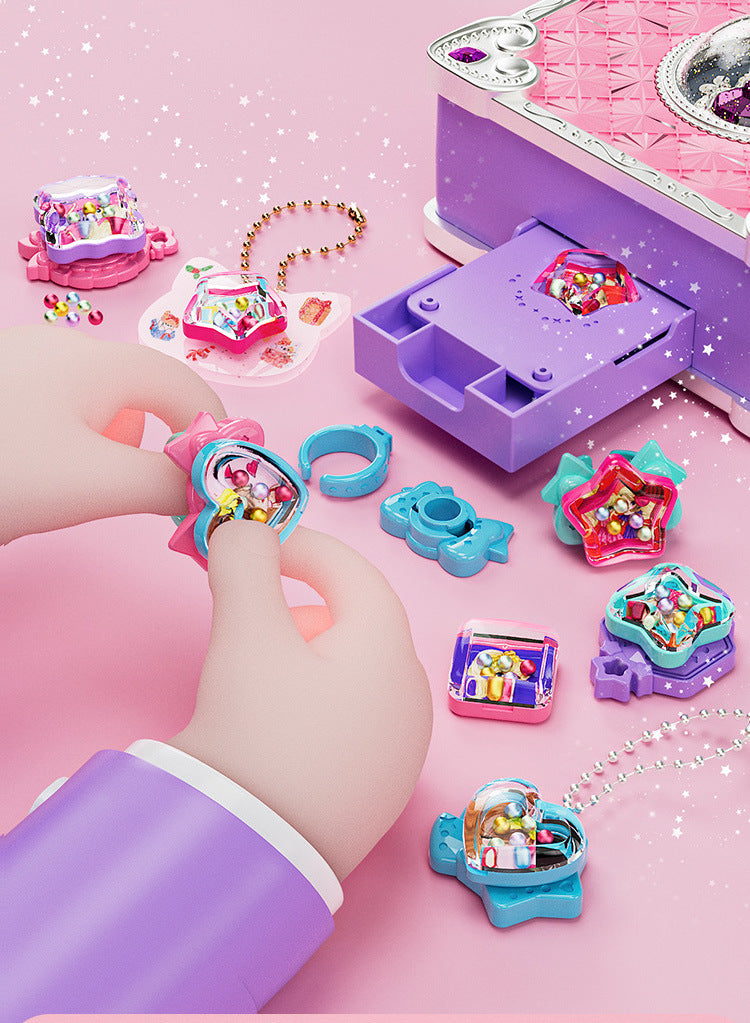 71 PCS DIY Jewel Rings Stickers Magical Kits for Little Girls, Handmade DIY Crafting Rings Bracelet Pendent Keychain, DIY Crafts for Kids, Birthday Gifts Toys for Age 3 4 5 6+ Year Old - Mountain Lakes Mall