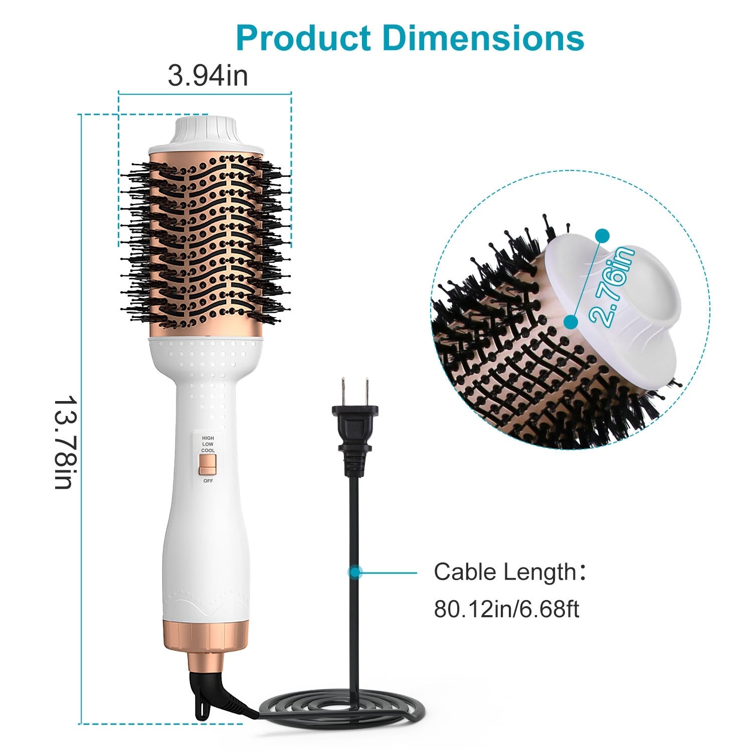 4 In 1 Hair Dryer Brush Curling Brush Hair Styler Volumizer Straightener - Mountain Lakes Mall