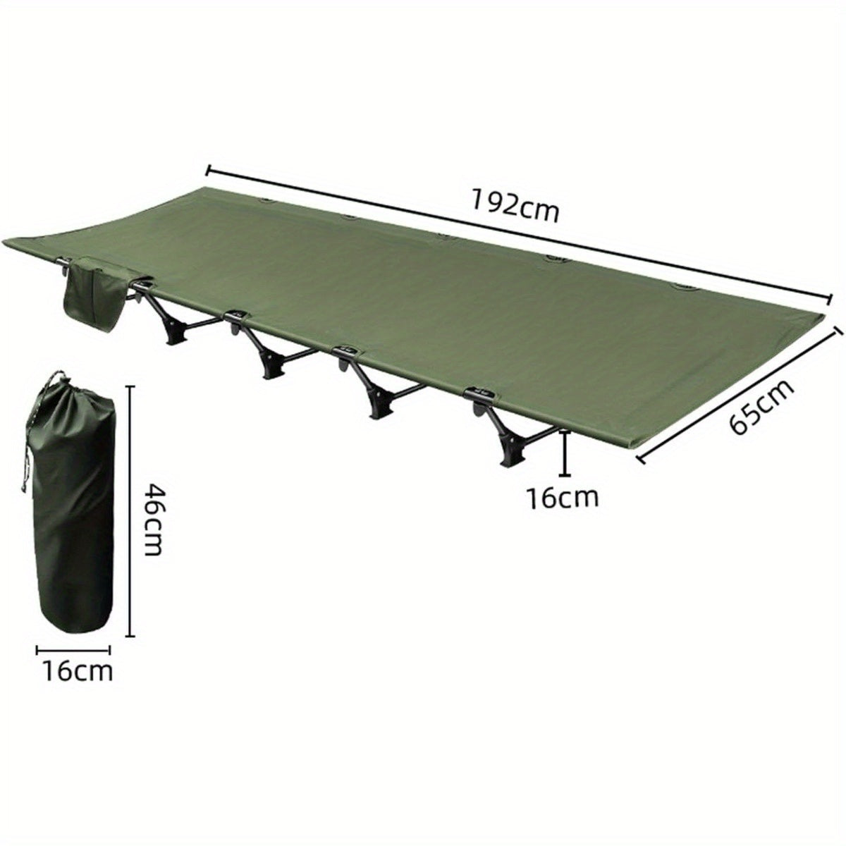 Portable Folding Outdoor Camping Cot Bed, Wide and Comfortable, Breathable, Can Carry 150 kg, with Storage Bag, Travelling, Mountaineering, Hiking - Mountain Lakes Mall