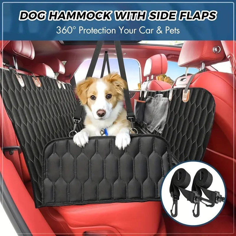 Dog rear seat cover, waterproof car seat protector with side wings, scratch resistant dog rear seat cover, durable anti slip dog hammock suitable for cars, trucks, and SUVs - Mountain Lakes Mall