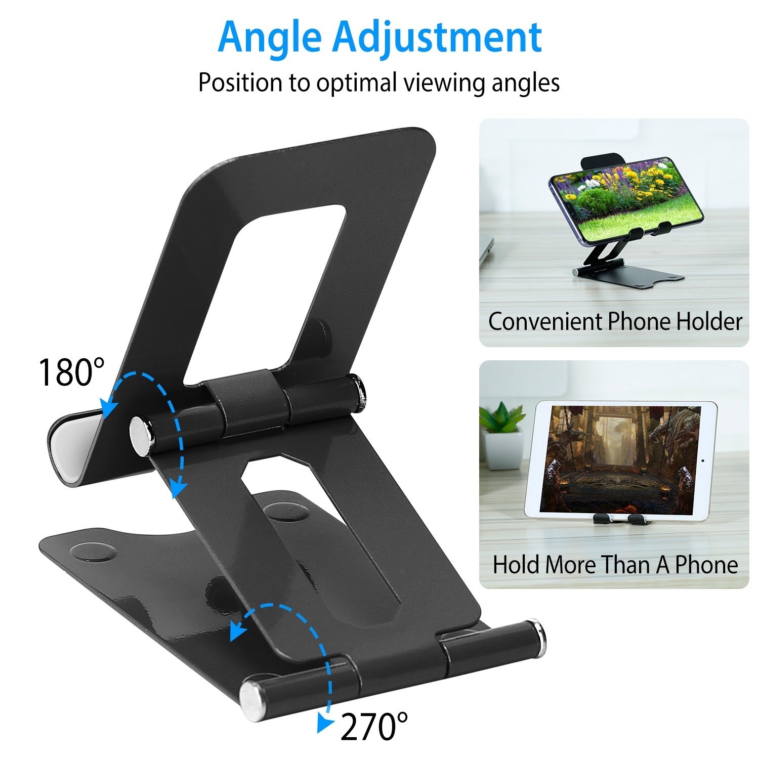 Desktop Phone Stand Adjustable Foldable Tablet Holder Cradle Dock Fit For 4-10in Devices - Mountain Lakes Mall