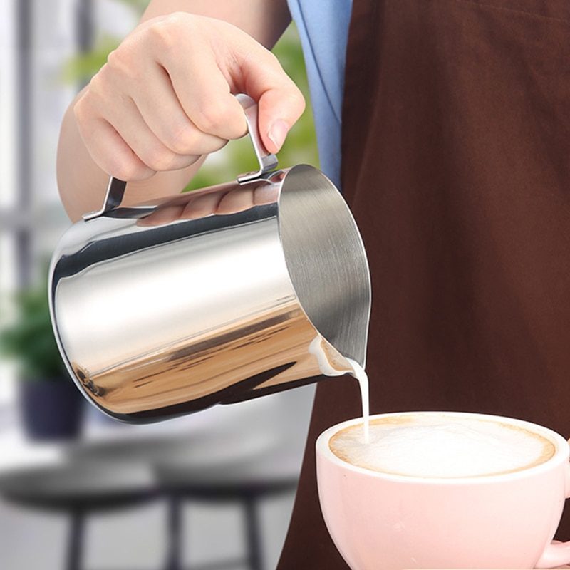 150ml Stainless Steel Milk Frothing Pitcher Espresso Steaming Coffee Barista Latte Frother Cup Cappuccino Milk Jug - Mountain Lakes Mall