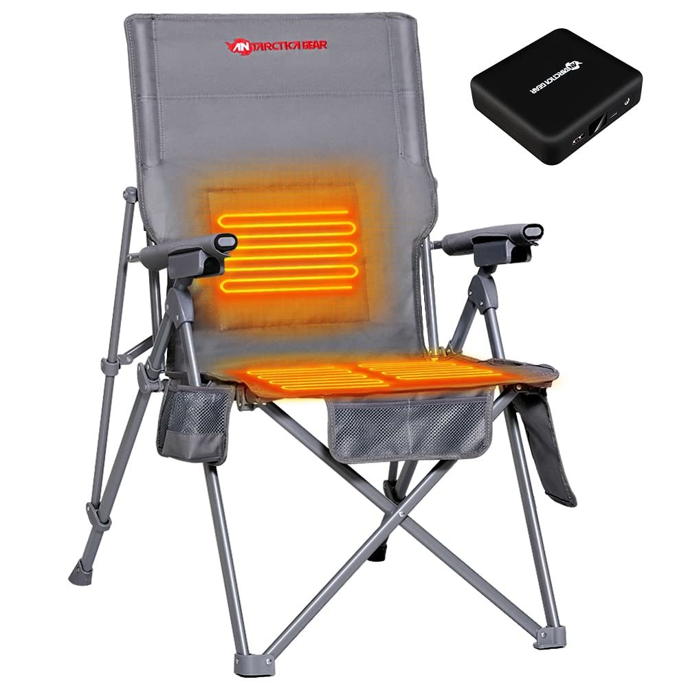 ANTARCTICA GEAR Heated Camping Chair with 12V 16000mAh Battery Pack, Heated Portable Chair - Mountain Lakes Mall