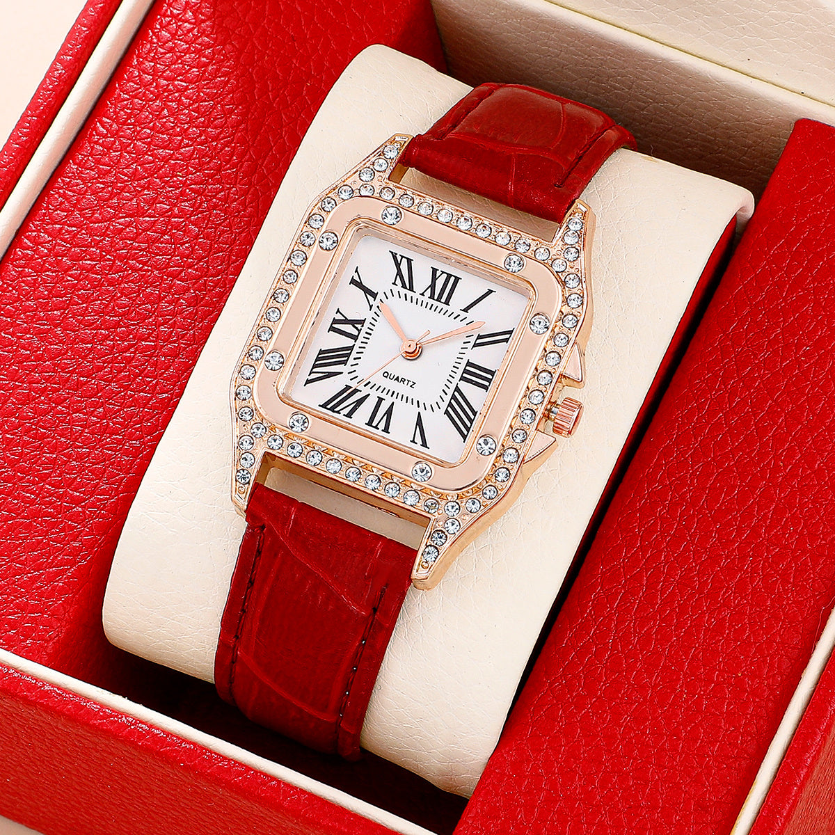 Women Diamond Watch Starry Square Dial Bracelet Watch - Mountain Lakes Mall