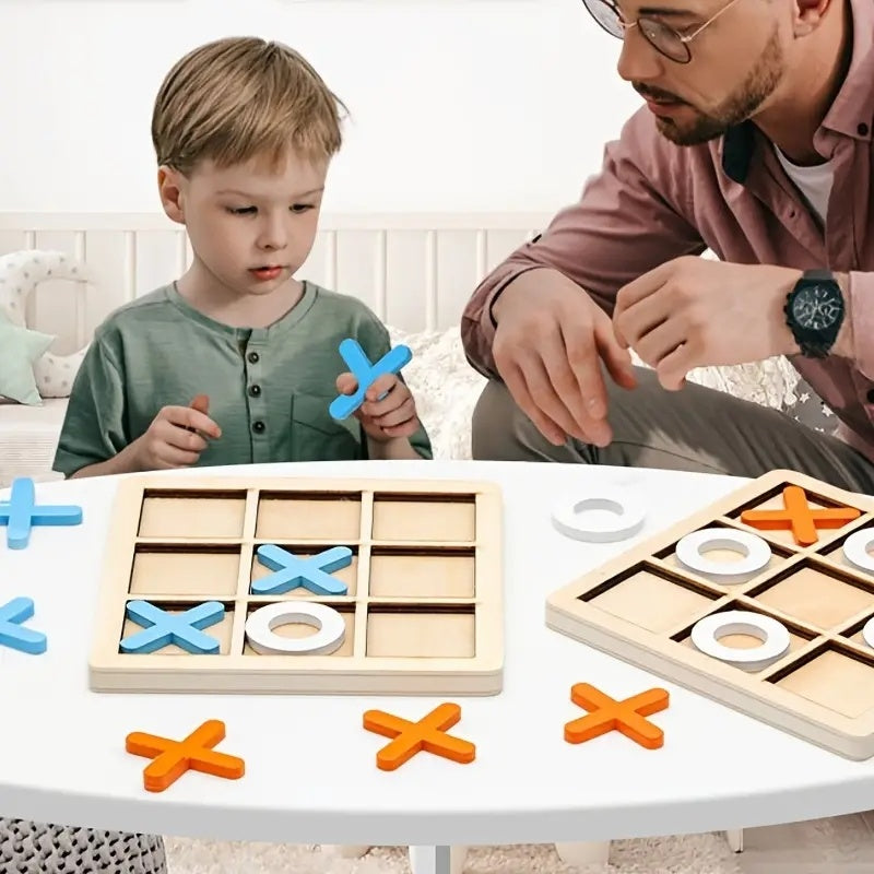 1 Pcs XO Tic Tac Toe Wooden Game Toy Educational, Entertainment, Leisure, Board Game - Mountain Lakes Mall