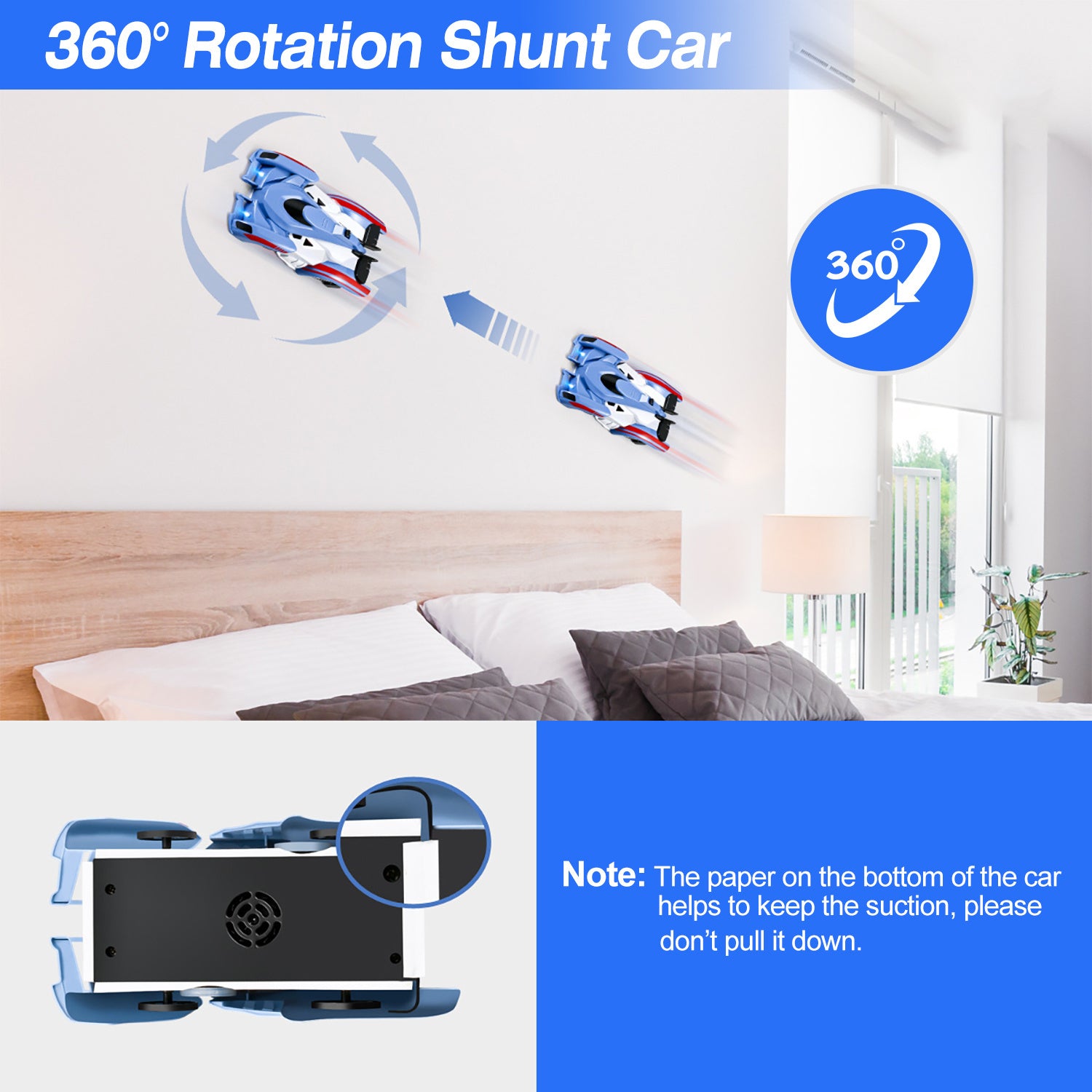 Electric Wall Climbing Car Toy 360° Rotating Stunt Car Remote Control Dual Mode RC Car Rechargeable - Mountain Lakes Mall