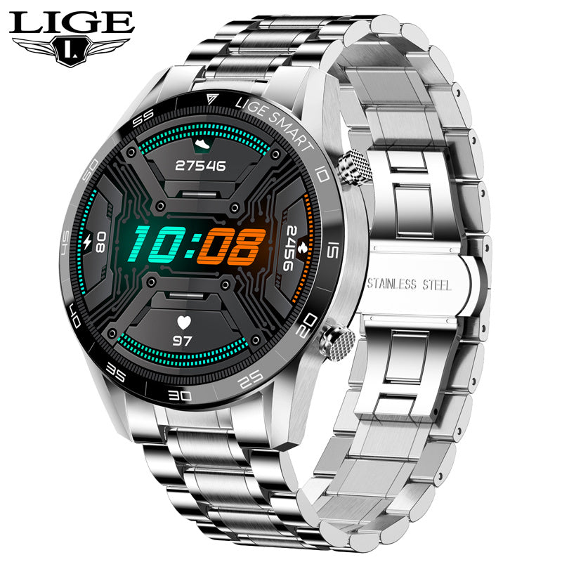 LIGE New BW0189 PRO Smart Watch Men Bluetooth Call Watch IP67 Waterproof Sports Fitness Watch For Android IOS Men Smart Watch - Mountain Lakes Mall