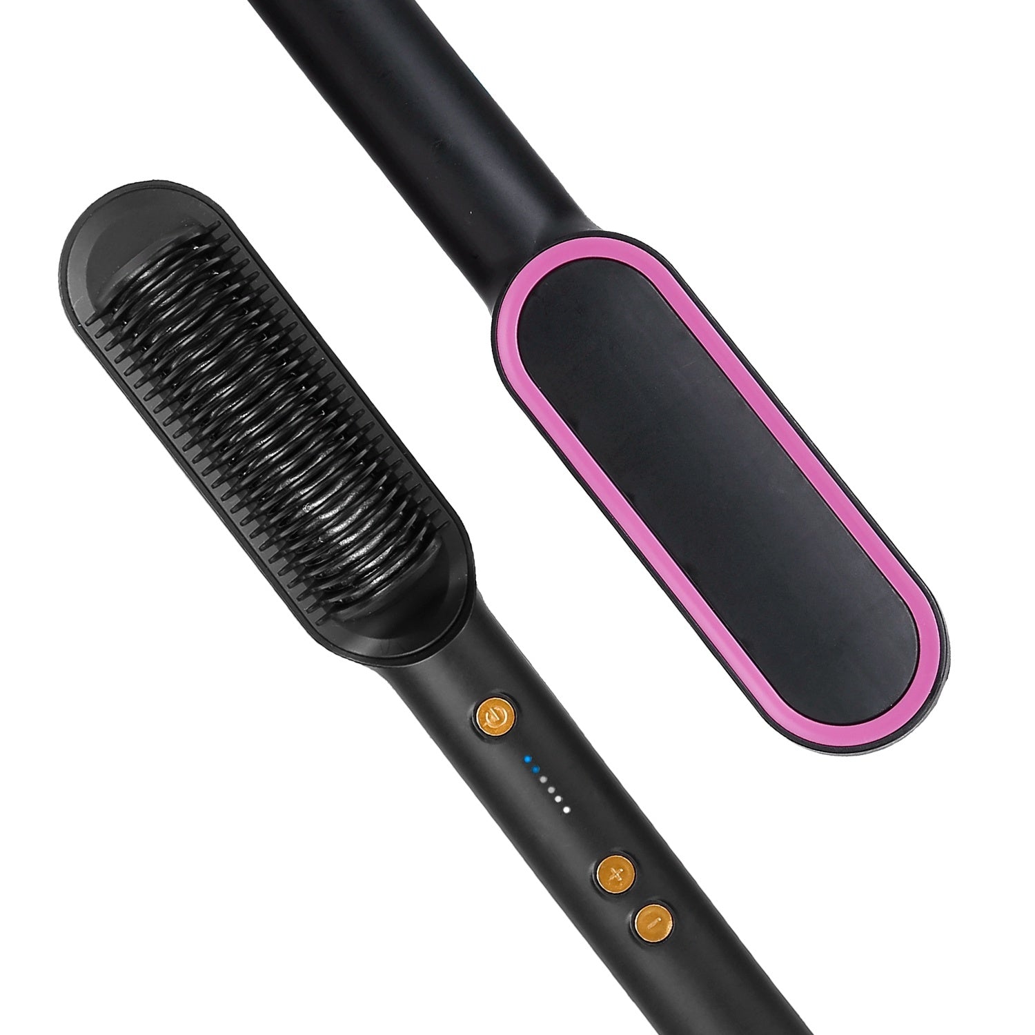 Electric Hair Straightener Brush Straightening Curler Brush Hot Comb 5 Temperature Adjustment 10S Fast Heating - Mountain Lakes Mall