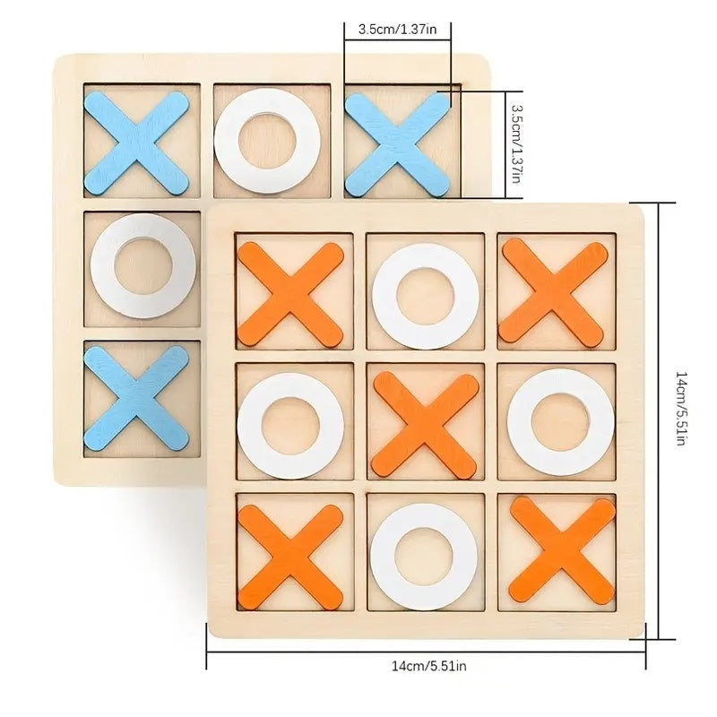 1 Pcs XO Tic Tac Toe Wooden Game Toy Educational, Entertainment, Leisure, Board Game - Mountain Lakes Mall