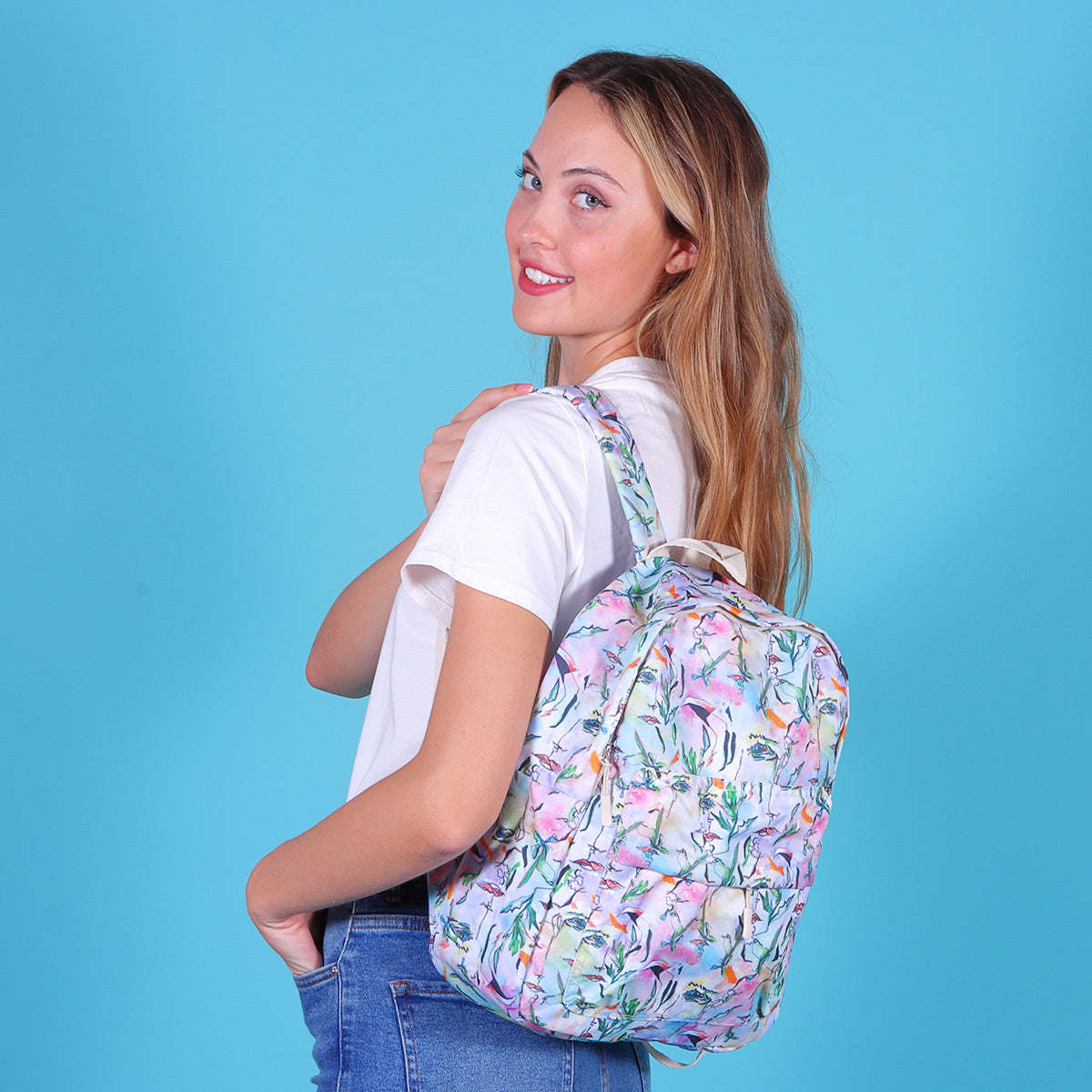 Biggdesign White Faces Backpack - Mountain Lakes Mall