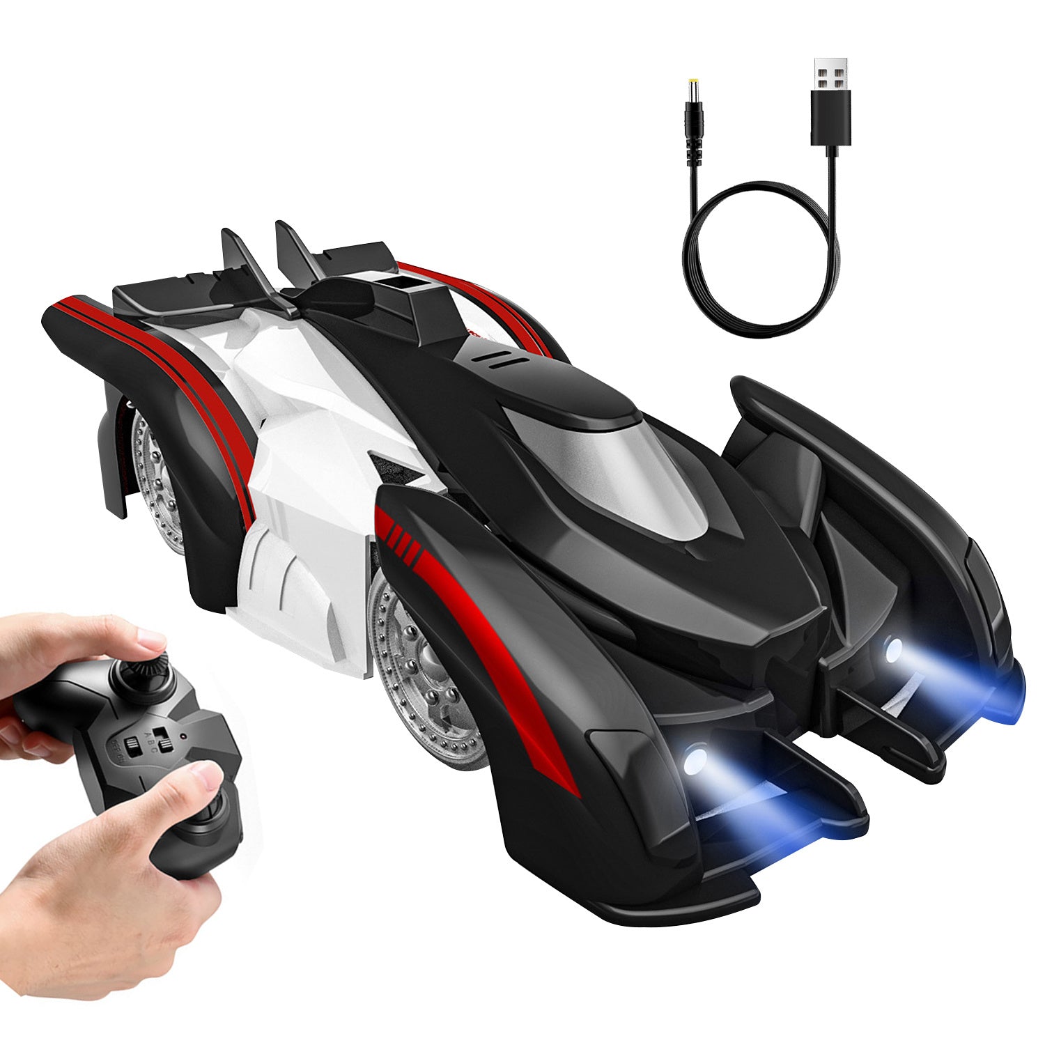 Electric Wall Climbing Car Toy 360° Rotating Stunt Car Remote Control Dual Mode RC Car Rechargeable - Mountain Lakes Mall