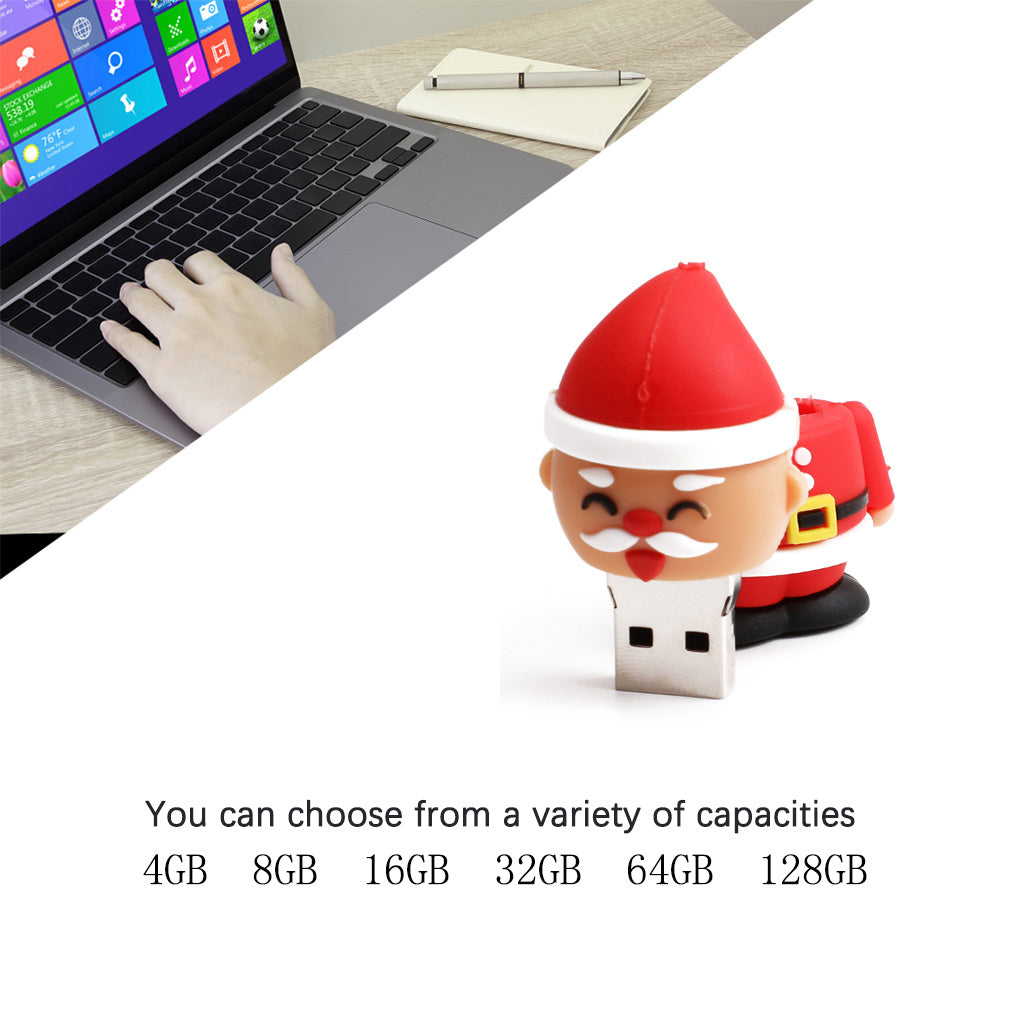 Christmas cartoon USB flash drive USB2.0 flash drive 64GB memory stick pen drive Christmas gift - Mountain Lakes Mall