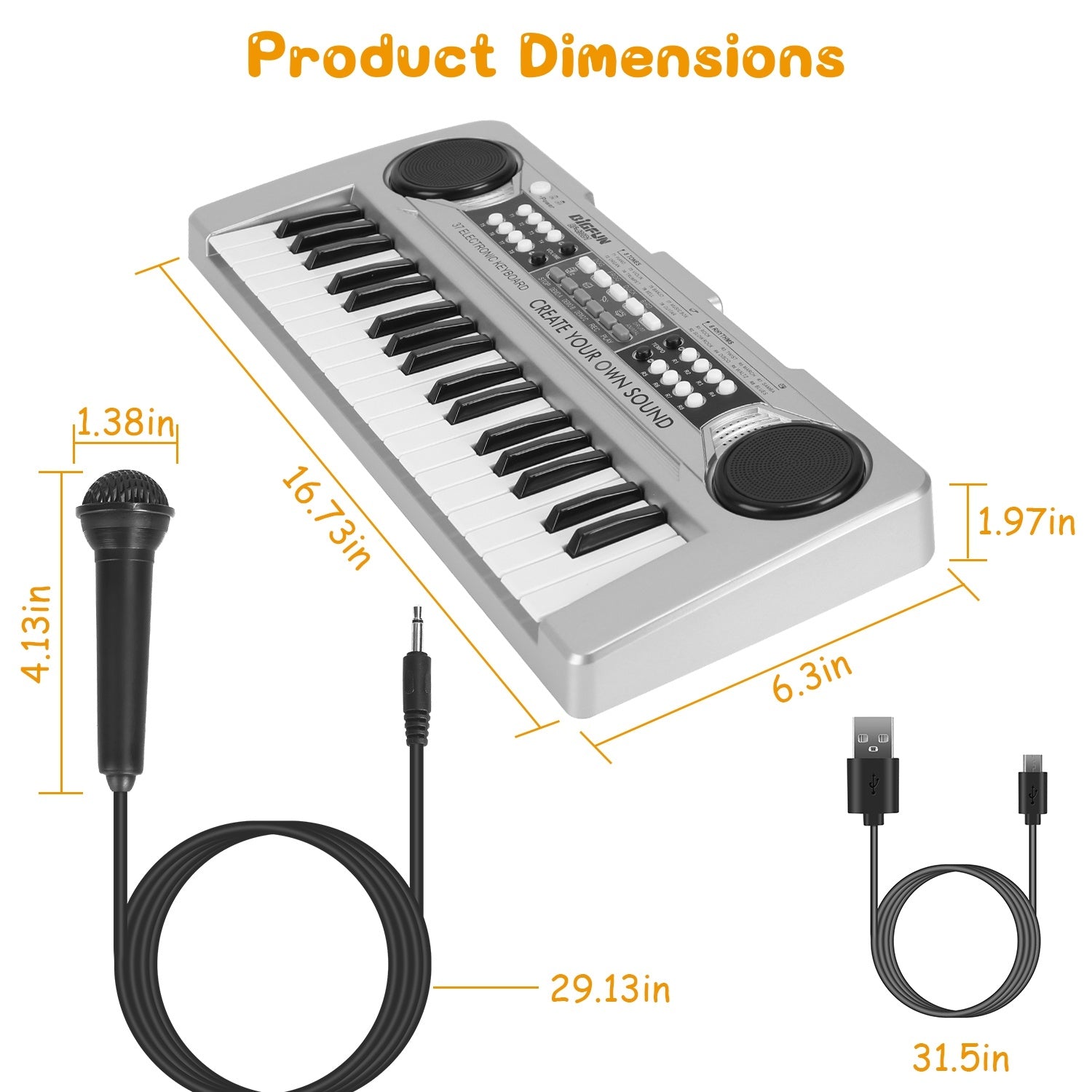 37 Keys Digital Music Electronic Keyboard Electric Piano Musical Instrument Kids Learning - Mountain Lakes Mall