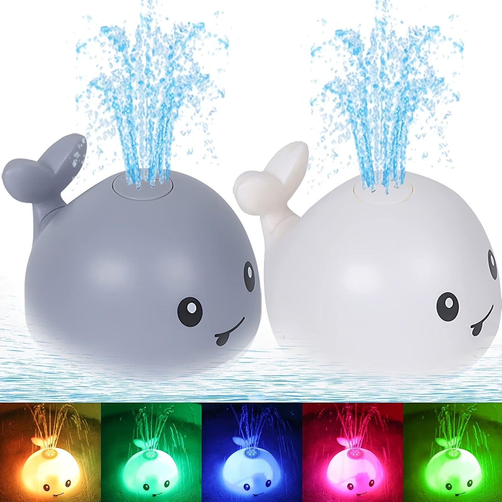 Whale Bath Toy; Light Up Baby Bathtub Toys With Automatic Spray Water And Colorful LED Light - Mountain Lakes Mall