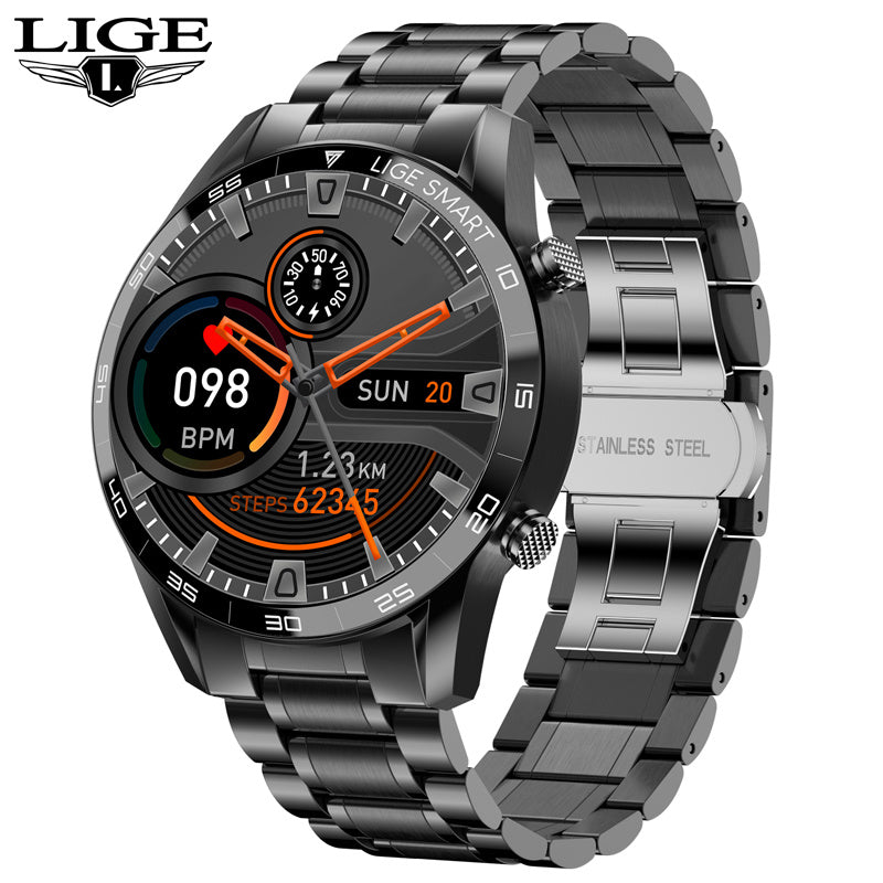 LIGE New BW0189 PRO Smart Watch Men Bluetooth Call Watch IP67 Waterproof Sports Fitness Watch For Android IOS Men Smart Watch - Mountain Lakes Mall