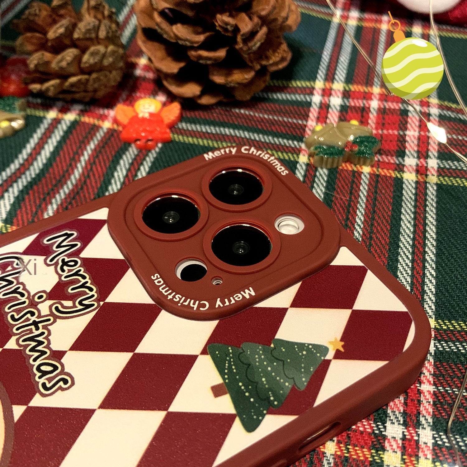 Christmas Gingerbread Man iPhone 14 Phone Case 13pro Apple 12 Cat's Eye 11 Thanksgiving 7/8 Burgundy xs - Mountain Lakes Mall