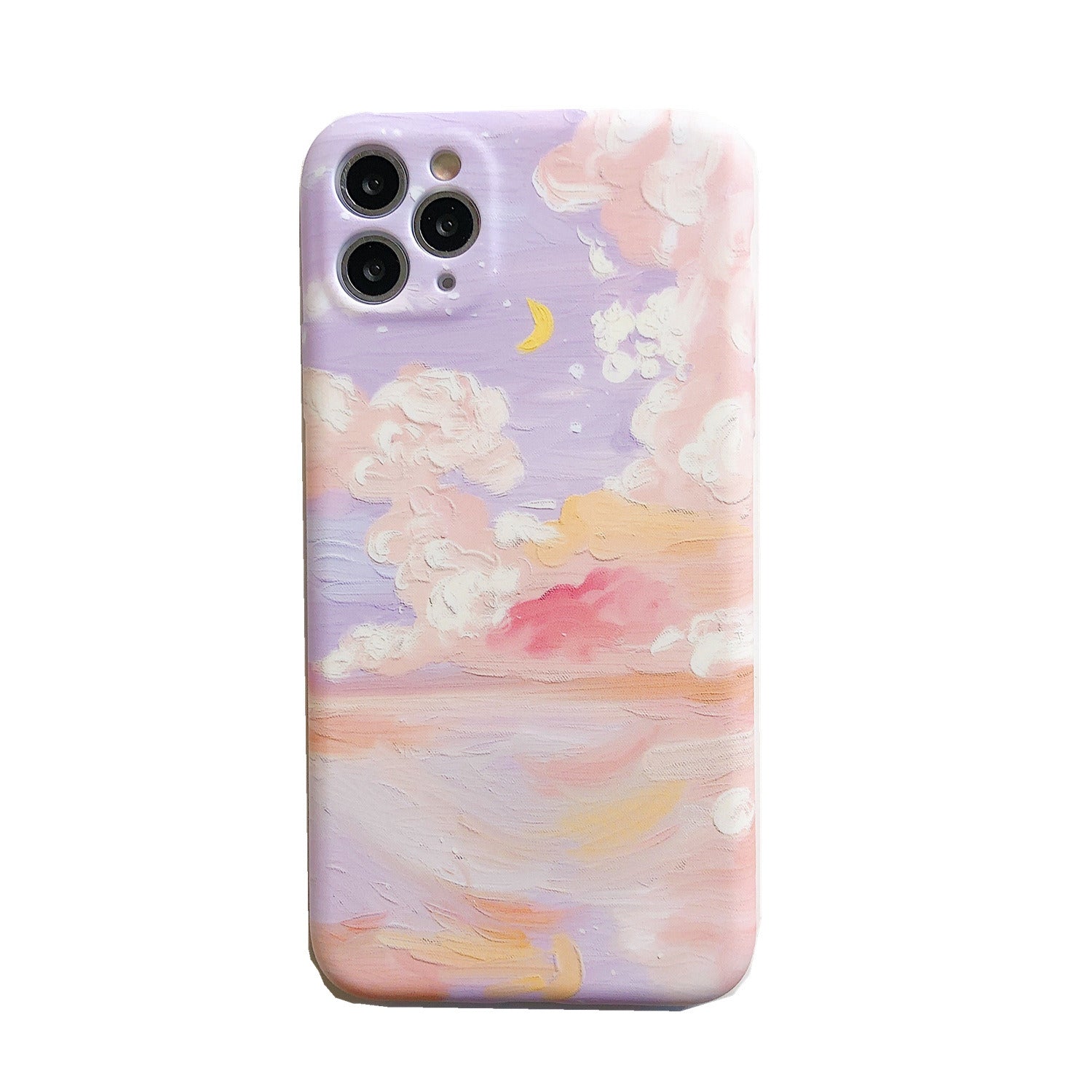 Painted pink clouds for 13/14ProMax Apple XS/XR phone case iPhone 11 soft shell 12 Korean style - Mountain Lakes Mall