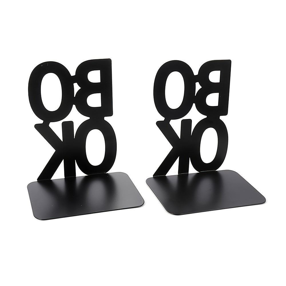 1 Pair of Decorative Metal Book Ends - Heavy Duty Nonskid Design Perfect for Home, Office, or Library Shelves - Mountain Lakes Mall