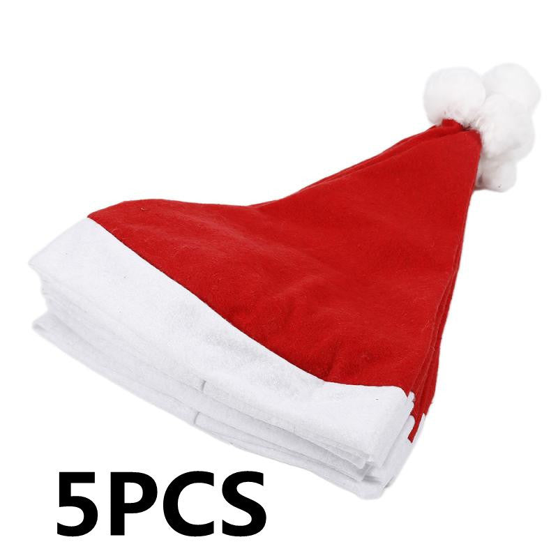 10Pcs/Set Christmas Hat Santa Novelty Hat Kids Christmas Decorations For New Year Party Supplies Home Santa Claus Gift Navidad