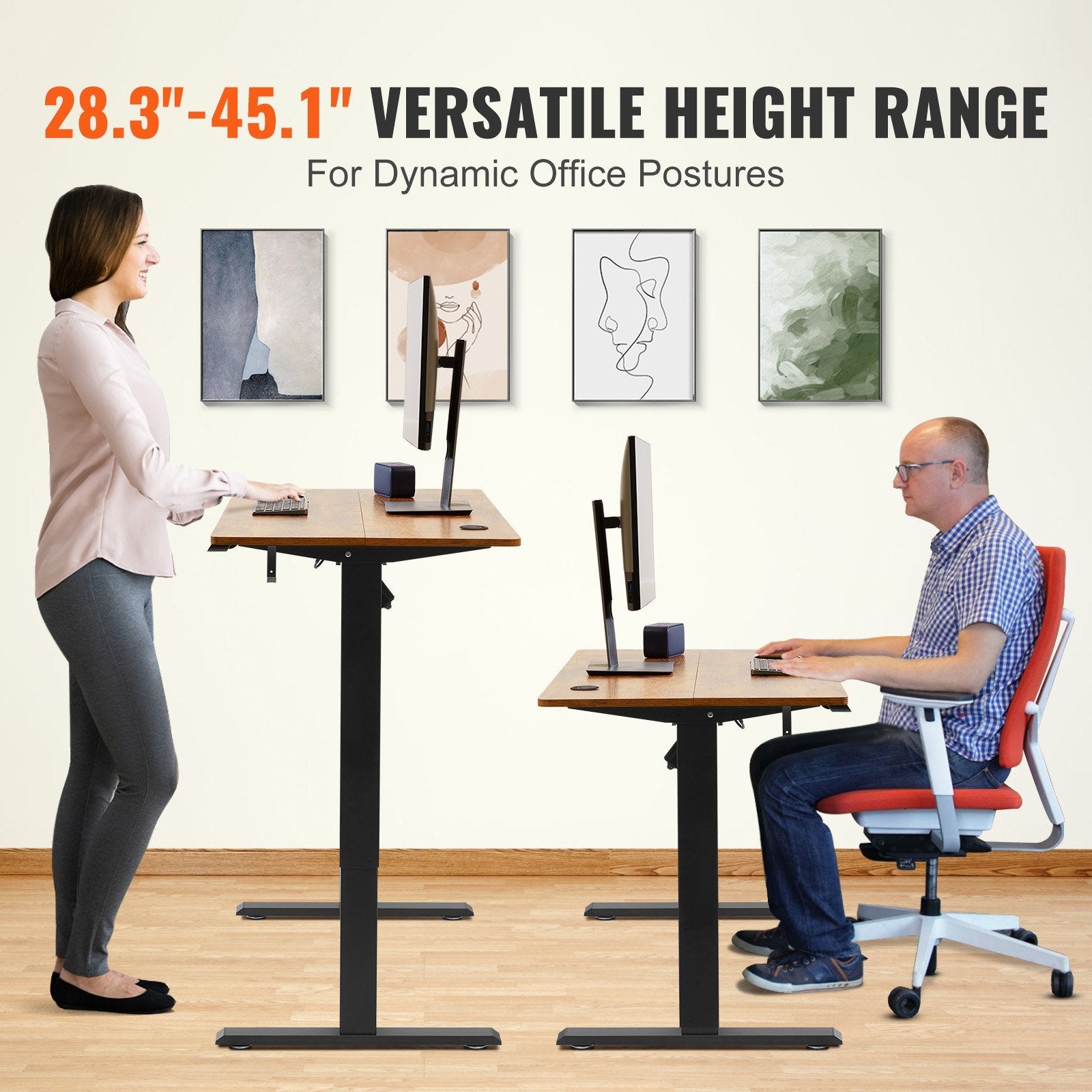 Height Adjustable Desk, 55.1 x 23.6 in, 3-Key Modes Electric Standing Desk - Mountain Lakes Mall