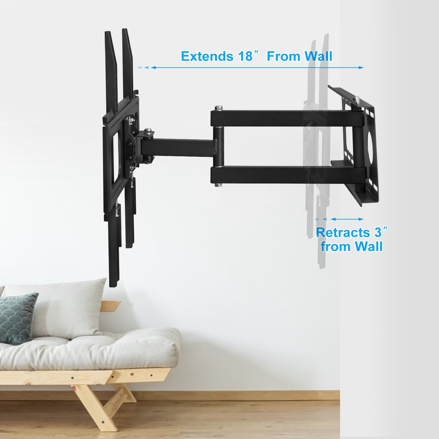 TV Wall Mount Swivel Tilt Full-Motion Articulating Wall Rack For 32in-55in TVs 99lbs Max Bearing - Mountain Lakes Mall