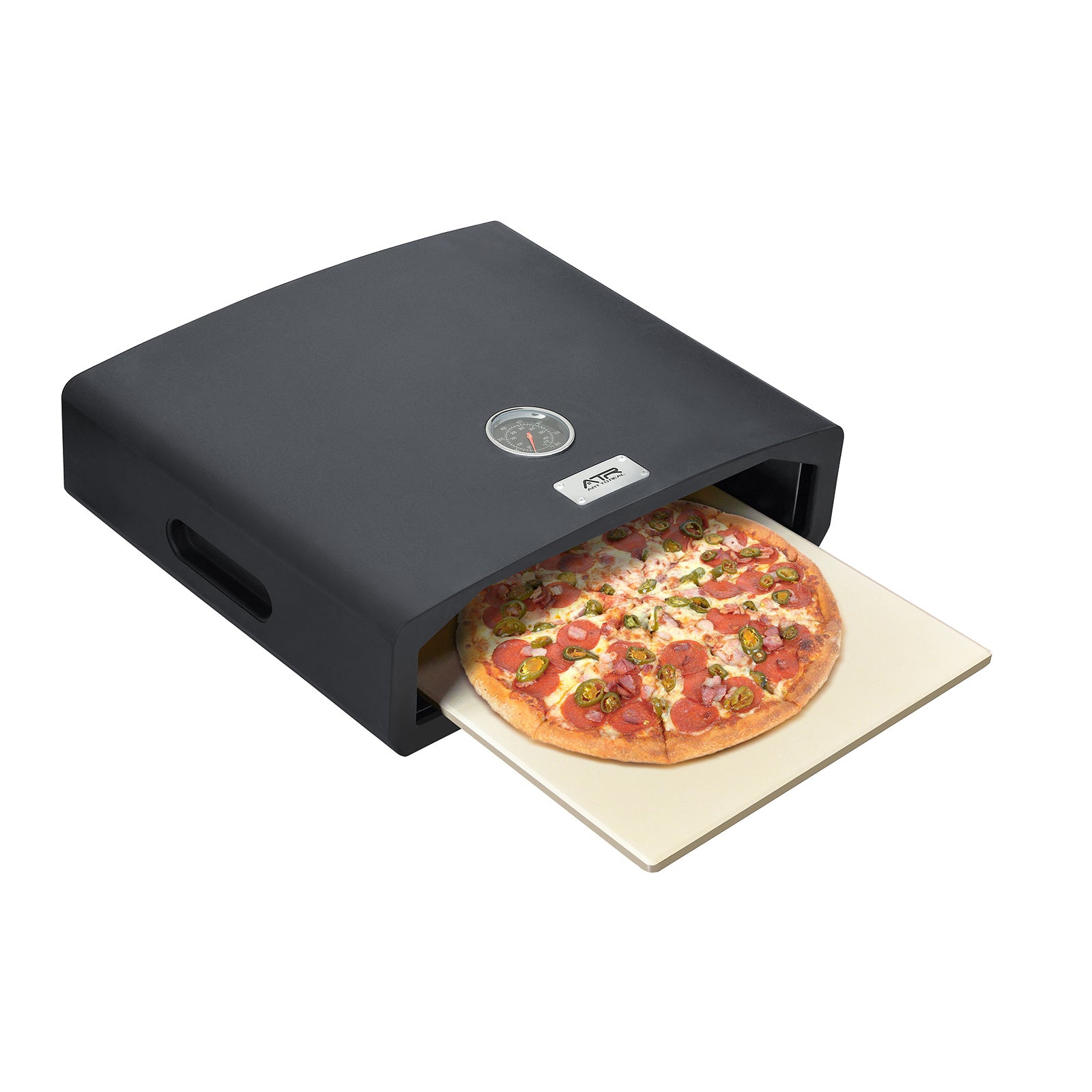 15.7" x 13.7" x 4"Portable Pizza Oven for Outdoor Camp Stove and Indoor Gas Range,Stove Burner Top Pizza Box with Pizza Stone and Pizza Peel,Black - Mountain Lakes Mall