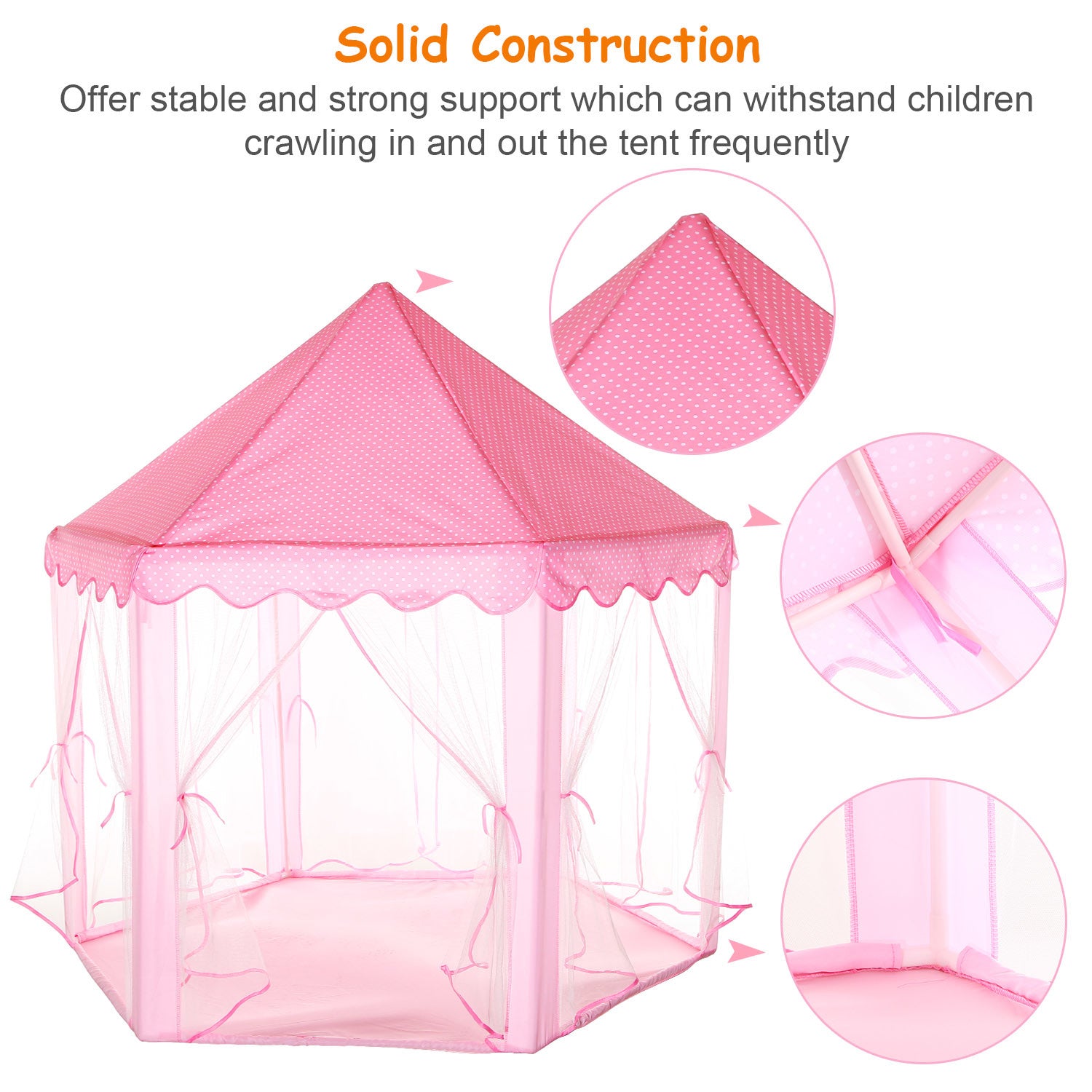 Kids Play Tents Princess for Girls Princess Castle Children Playhouse Indoor Outdoor Use - Mountain Lakes Mall