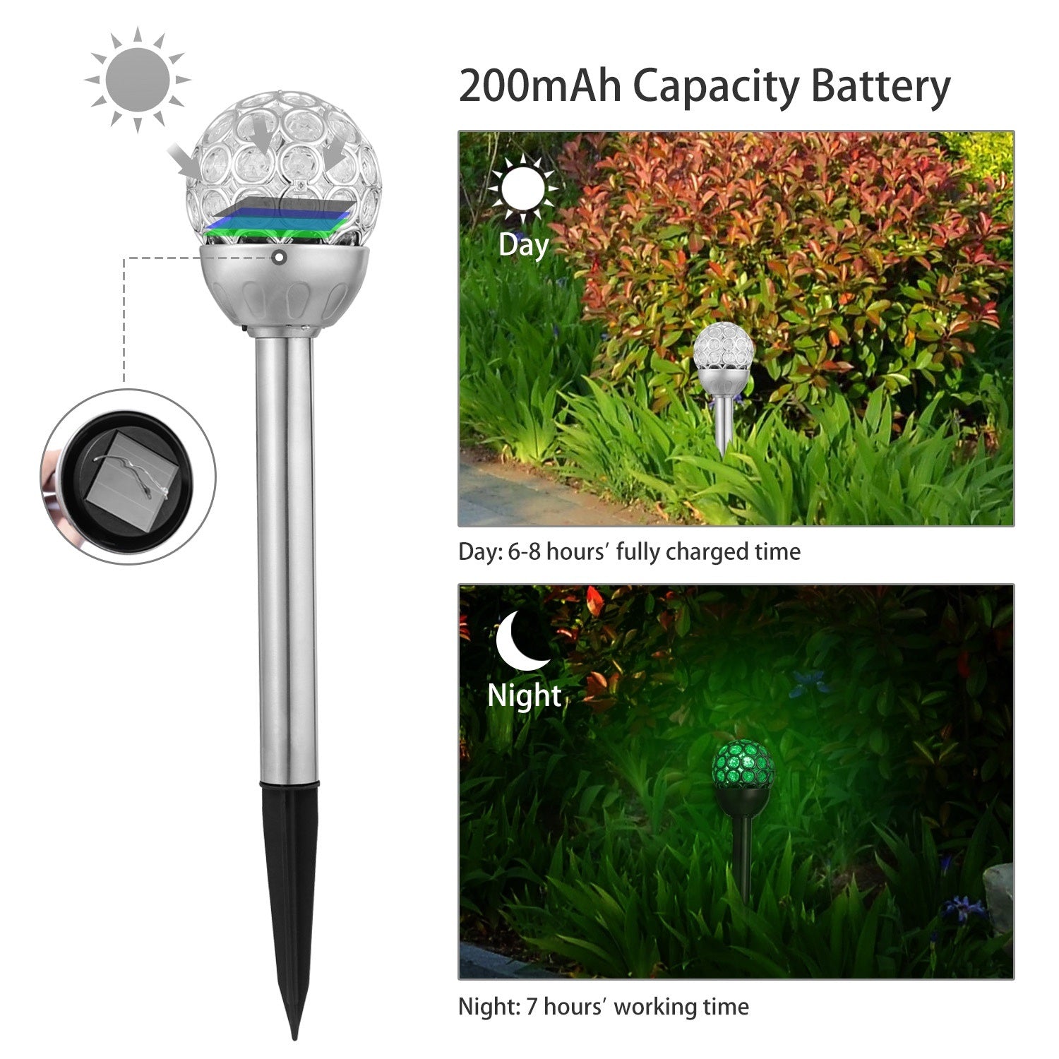 Solarek 3 Pcs Outdoor Solar Lights IP44 Waterproof Ball RGB Light Garden Decor Lamp Landscape Christmas