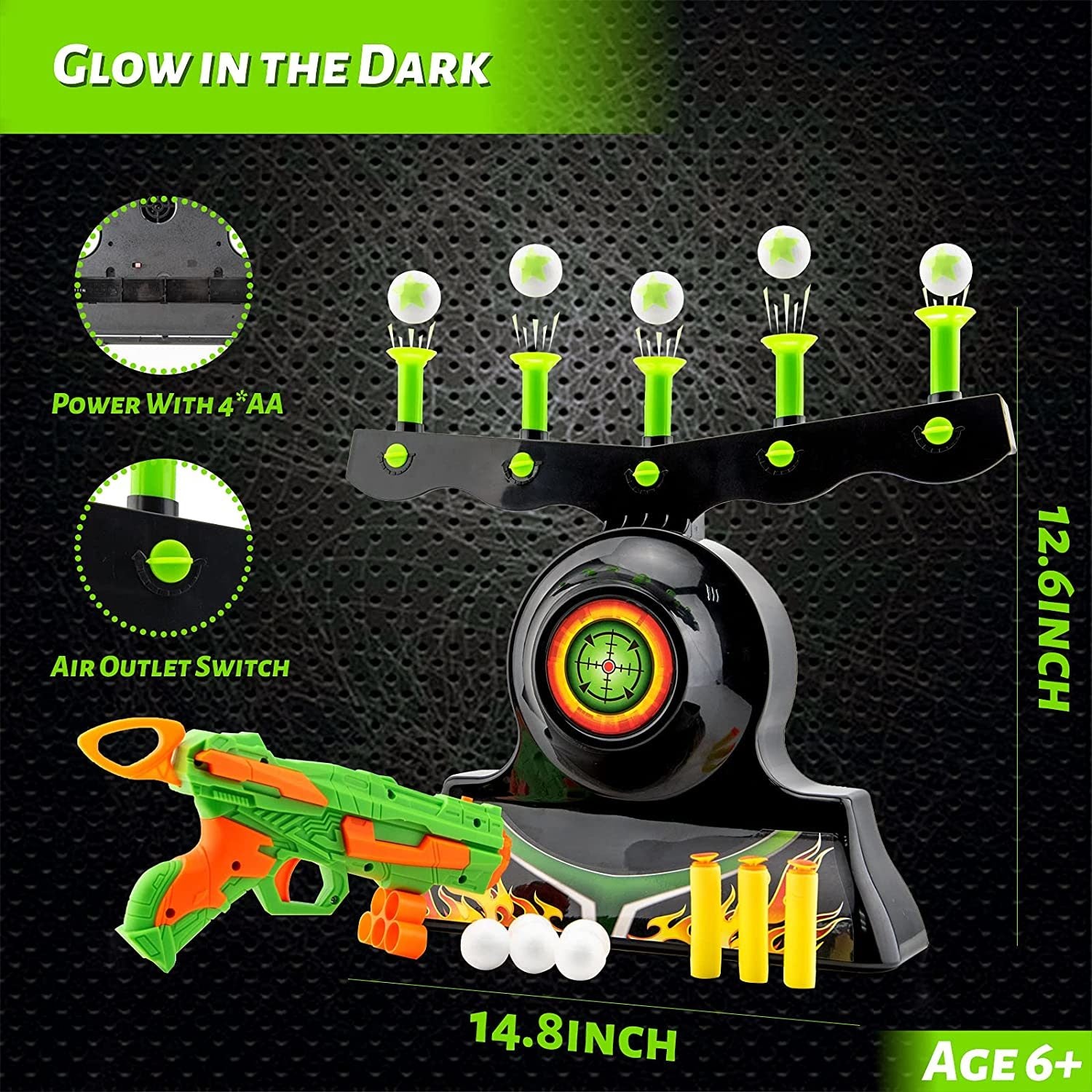 Shooting Targets Game Glow in The Dark Floating Ball Target Practice Toys for Kids - Mountain Lakes Mall