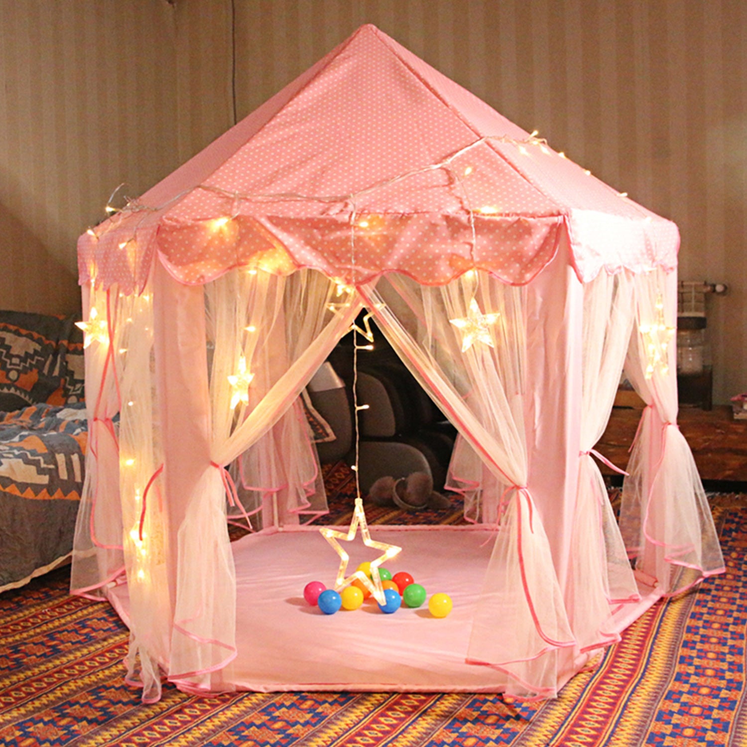 Kids Play Tents Princess for Girls Princess Castle Children Playhouse Indoor Outdoor Use - Mountain Lakes Mall