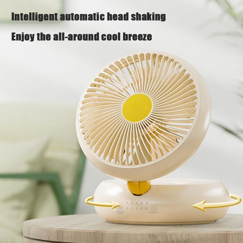 Table Fan, Rechargeable Remote Control Fan With Auto Oscillation 90 Foldable Ultra Quiet 4 Speeds Wind, Portable Air Circulator Fan,Hang Hook, USB Wall Fan For Bedroom Office Kitchen - Mountain Lakes Mall