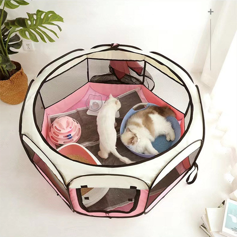 Large 44.9x 44.9x 22.8  Portable Foldable Pet Playpen Kennel House Playground for Puppy Cat Kittens Bunny Chicks Indoor Outdoor Travel Camping - Mountain Lakes Mall